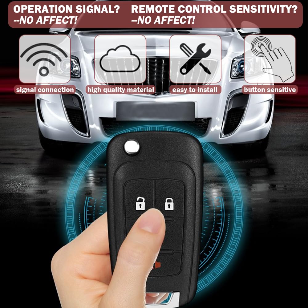 Key Fob Case Replacement 5 Button For Chevy Cruze Camaro Impala Equinox Gmc Terrain Buick Regal Lacrosse 2010 2011 2012 2013 201