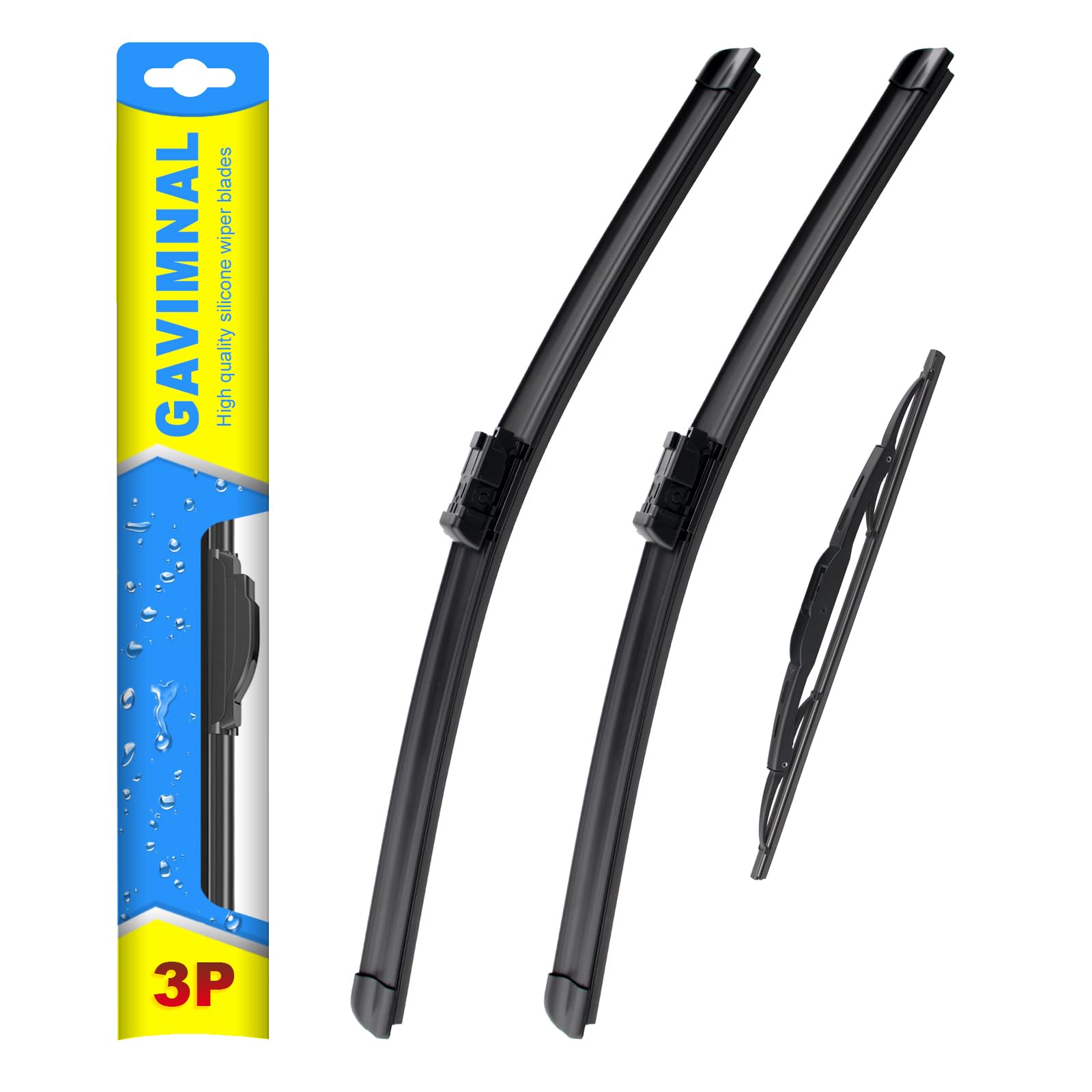 Gavimnal 26''+14''+10'' Silicone Wiper Blades Replacement For Chevrolet Trax 2015-2021,All-Season Front Rear Windshield Wiper Bl