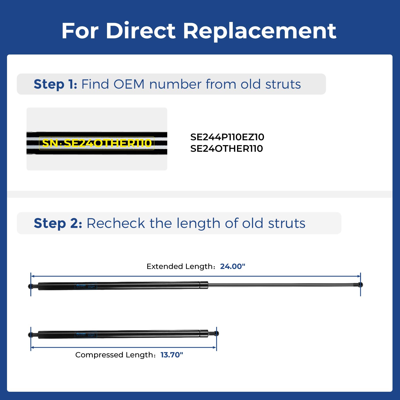 Arana Se244P110Ez10 Gas Struts 24 Inch 100Lb/445N, Se24Other110 24 '' Spring Shocks Lift Support For Heavy-Duty Truck Tonneau Co