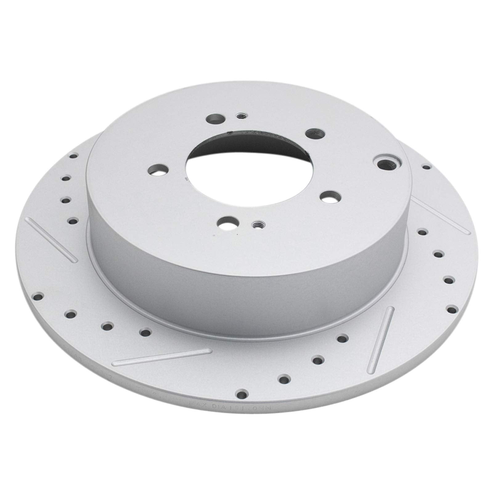 Trq Rear Performance Brake Rotors Set Solid Premium G-Coated Cross Drilled & Slotted Compatible With 2009-2015 Mitsubishi Lancer