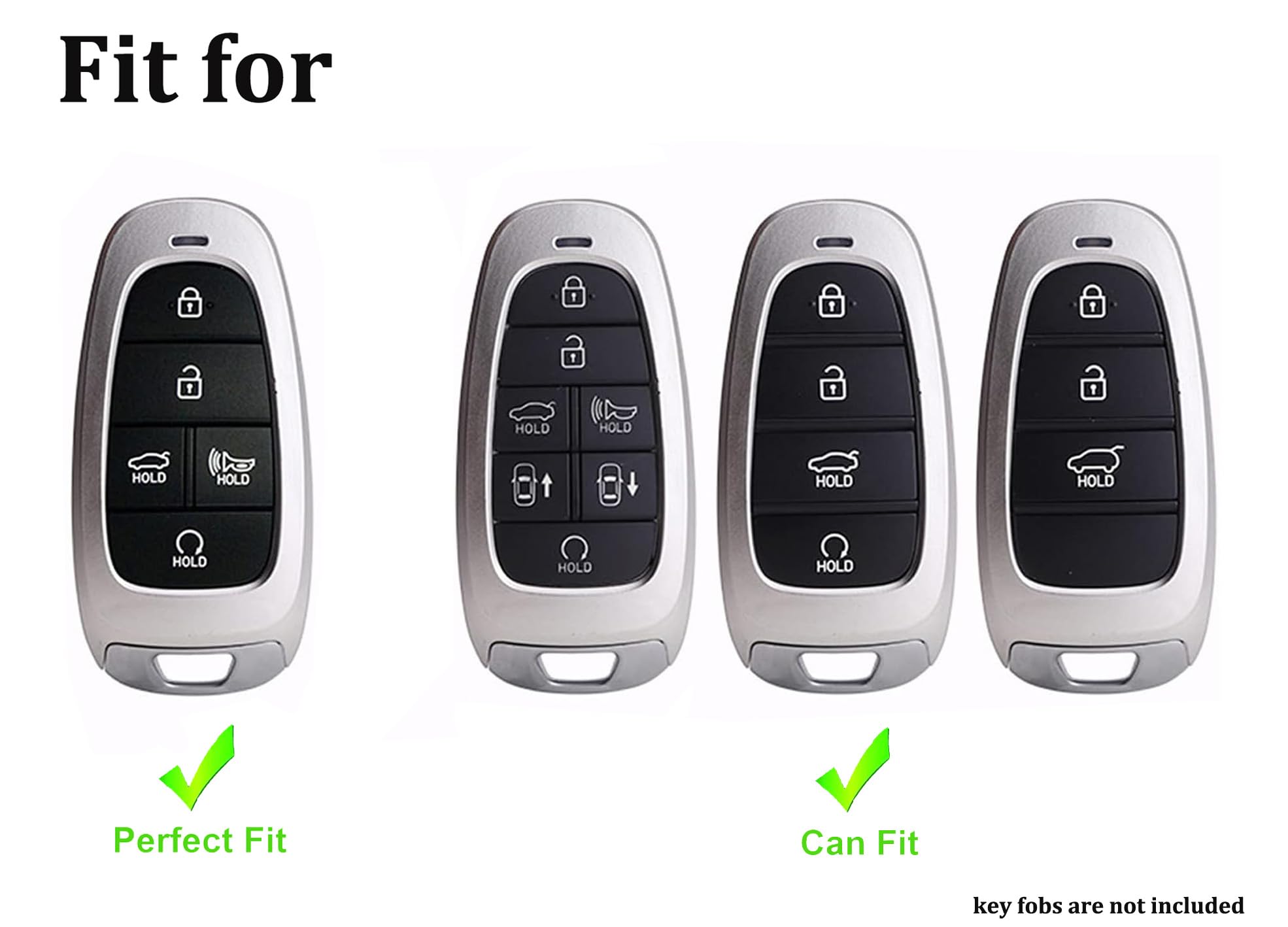 Arruweer Key Fob Cover for Hyundai Soft TPU Key Fob Case Holder Compatiable with 2020-2023 Sonata Santa fe Tucson Accessories wi