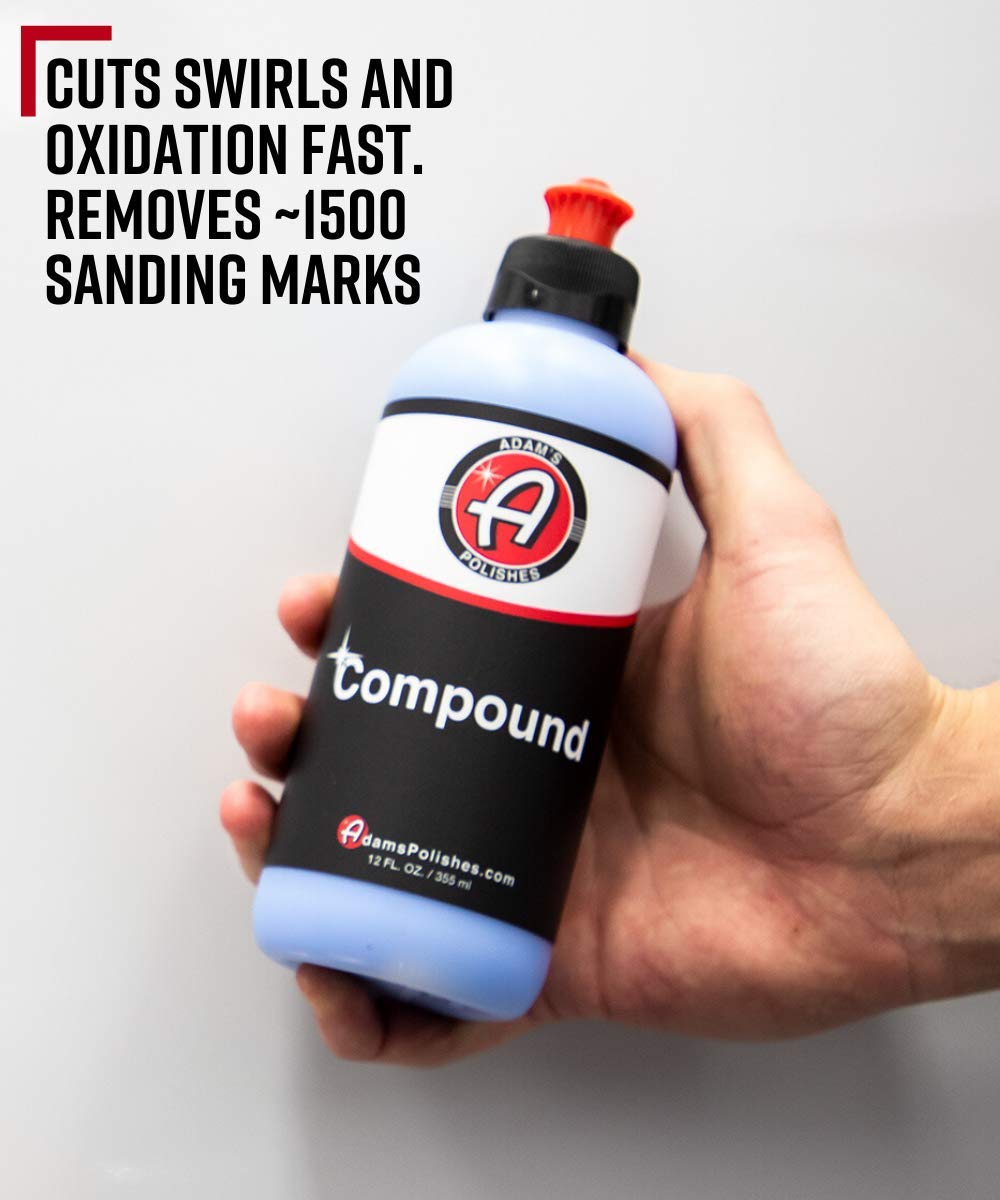 Adam'S Polishes New Paint Correcting Compound 12Oz - Silicone-Free, Body Shop Safe, Low-Dust Formula - Heavier-Cut For Faster, Stronger Correcting For Clear Coat, Gel Coat, Single Stage Finishes