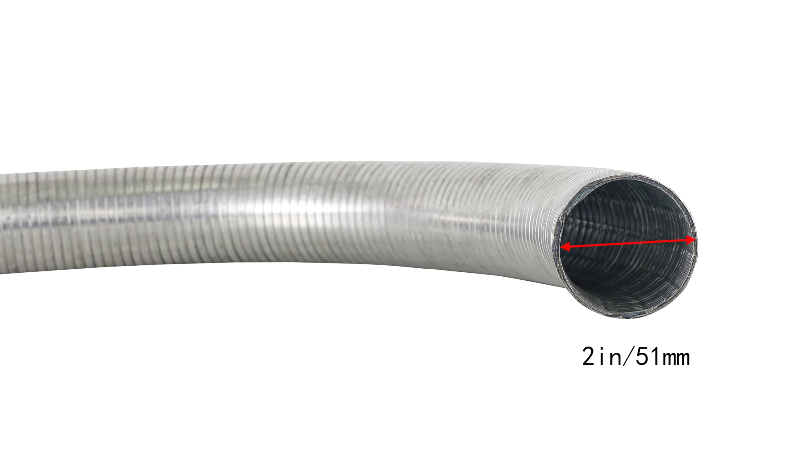 TORDXICS 2 ID x 18 Length Universal Exhaust Flex Pipe 1.5' Feet
