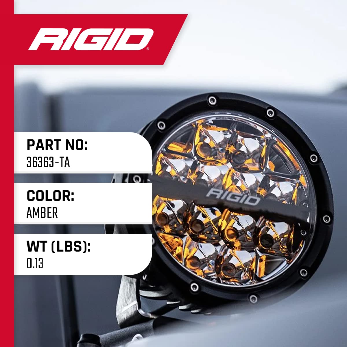 Rigid Industries - Light Cover For 360-Series 4 Inch Led Lights, Amber | Pair (36363-Ta)