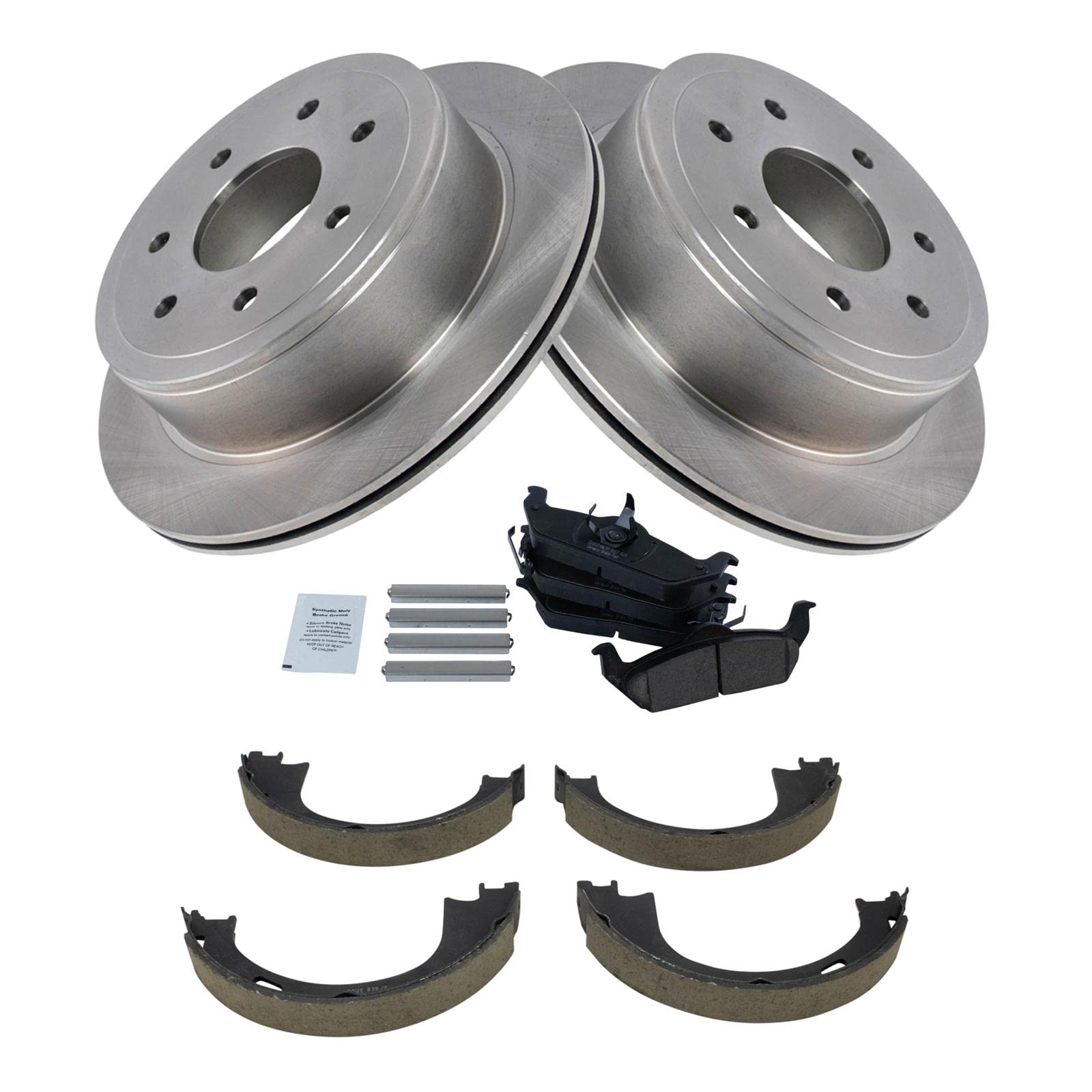 Trq Rear Brake Pad & Rotor Kit Compatible With 2004-2008 Ford F-150