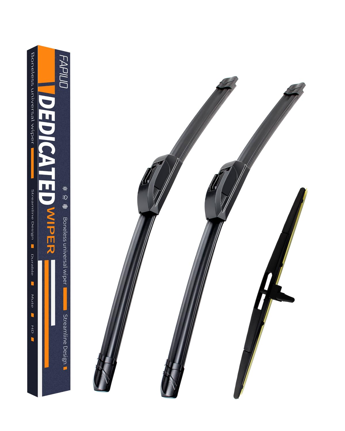 Replacement For Honda Pilot 2009-2015 Silent Wipers -Fapiuo Front And Rear Windshield Wipers 22''+21''+14'' Full Blade Set (3 Pa