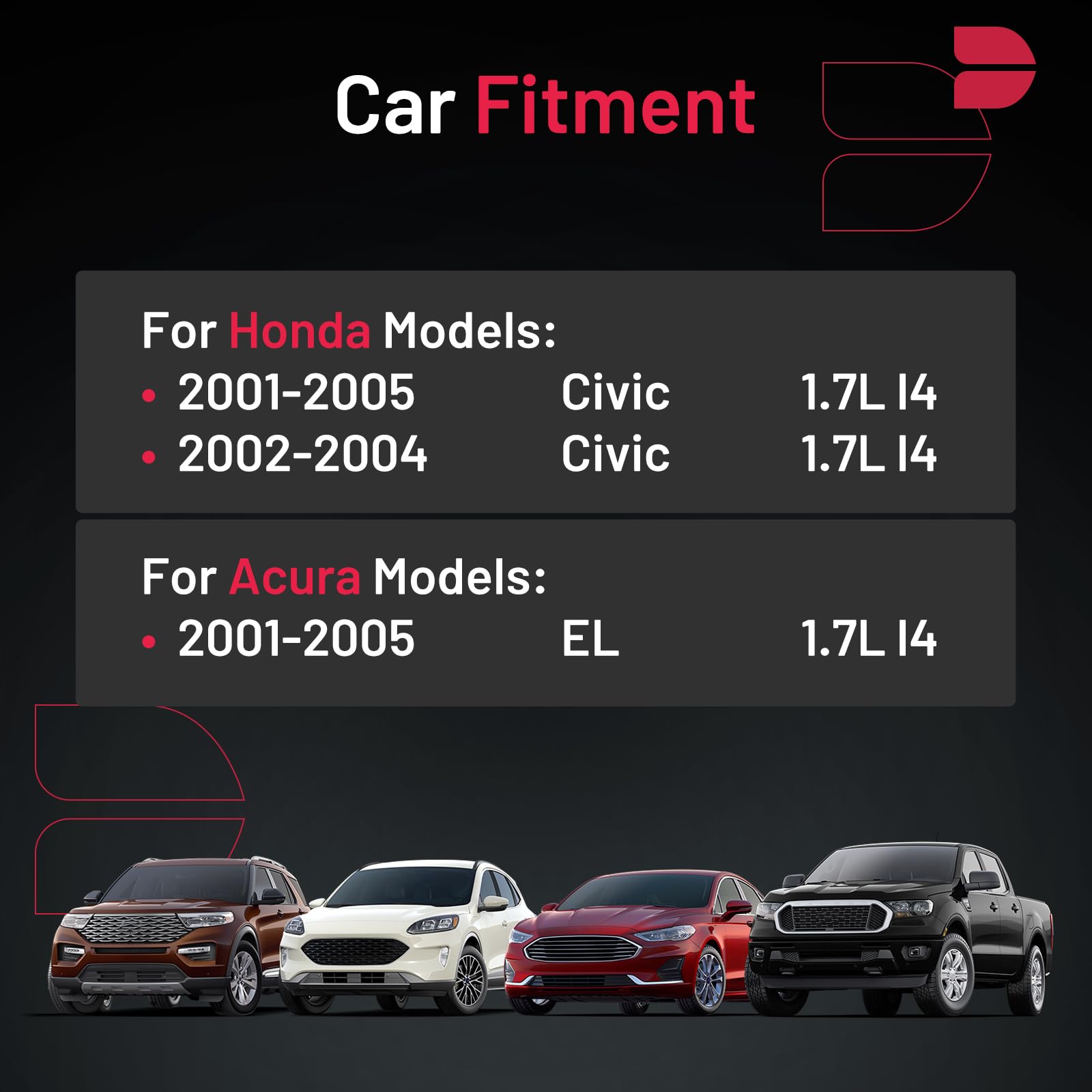 Bdfhyk Set Of 4 Iridium Spark Plug Compatible With Acura El 2001-2005 Honda Civic 2001-2005,1.7L L4 Engine Replacement For 7100 Zfr6Fgp