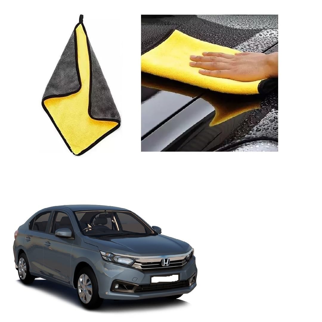 Car Cleaning and DetailingDual Sided Microfiber Cloth 600 GSM 40cm x 40cm (Pack of 2) Suitable for Amaze Type2