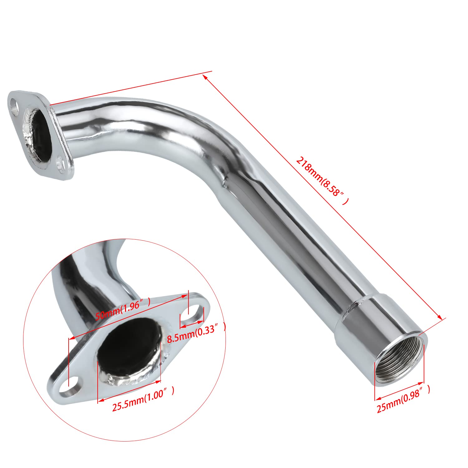 Yoxufa 420Cc Exhaust Pipe Header Muffler Replacement For Predator 301Cc 8Hp Gx240 270 390 Mini Bike Go Kart Golf Cart Mud Boats Racing Lawnmower Ohv Clone Small Engine Parts With Heat Shield Tape