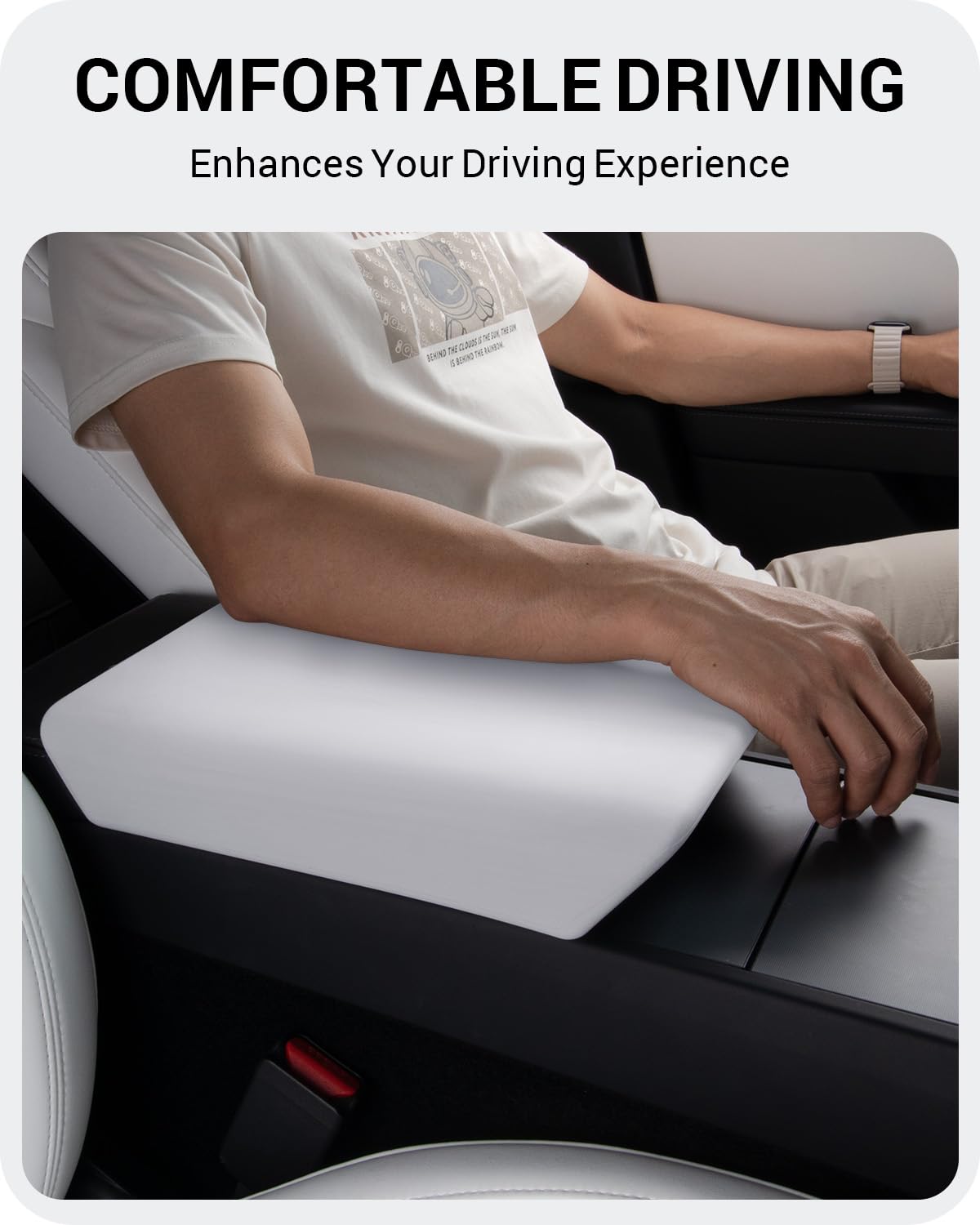 Basenor Upgraded Center Console Cover For 2024 2025 Tesla Model 3 Refresh Highland New Tesla Model Y 2025 2026 Juniper Non-Slip