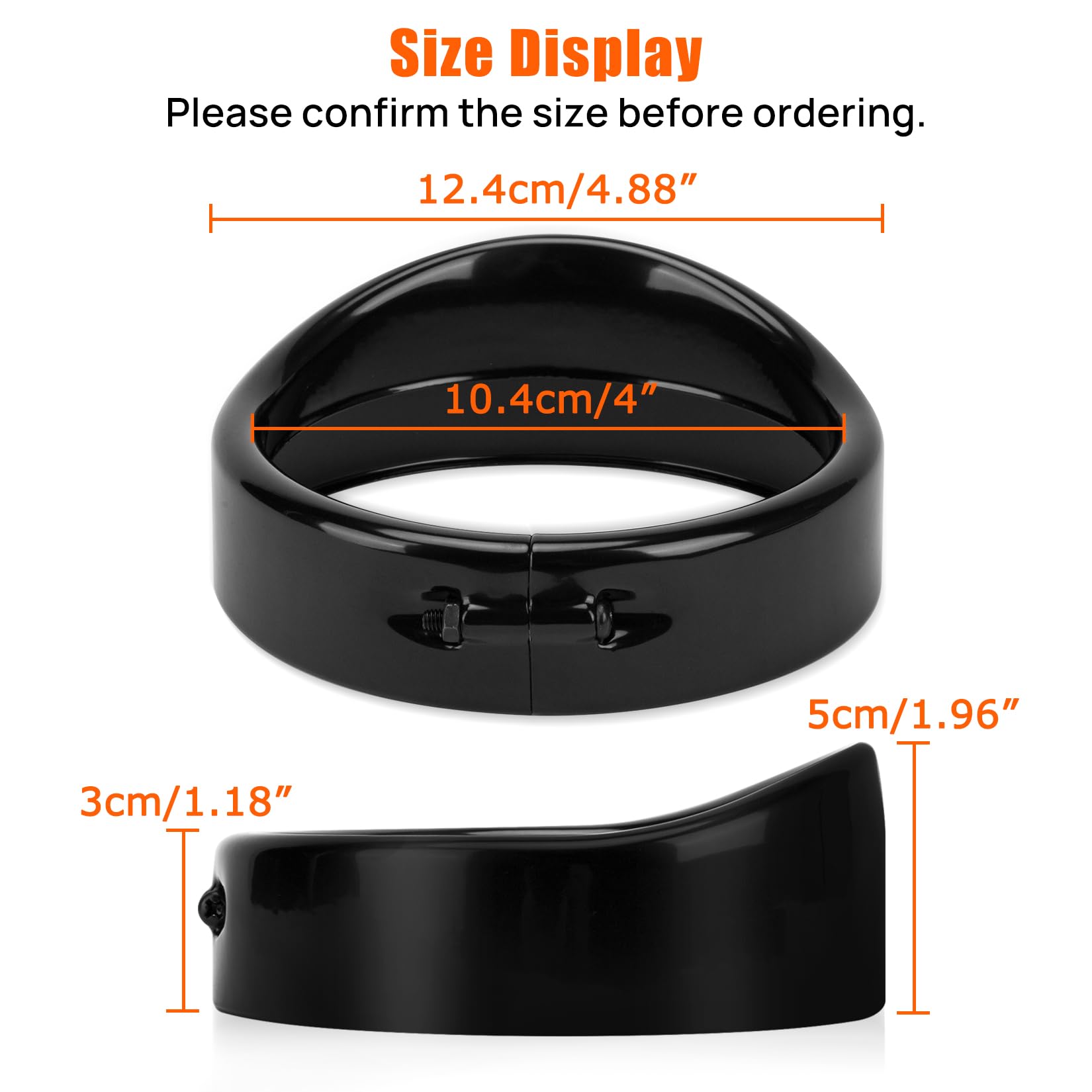 PSLER 4.5 Inch Visor Style Turn Signal Trim Ring Cover Fog Light Tirm Ring Auxiliary Light Passing Lamp Bezel for Touring Street