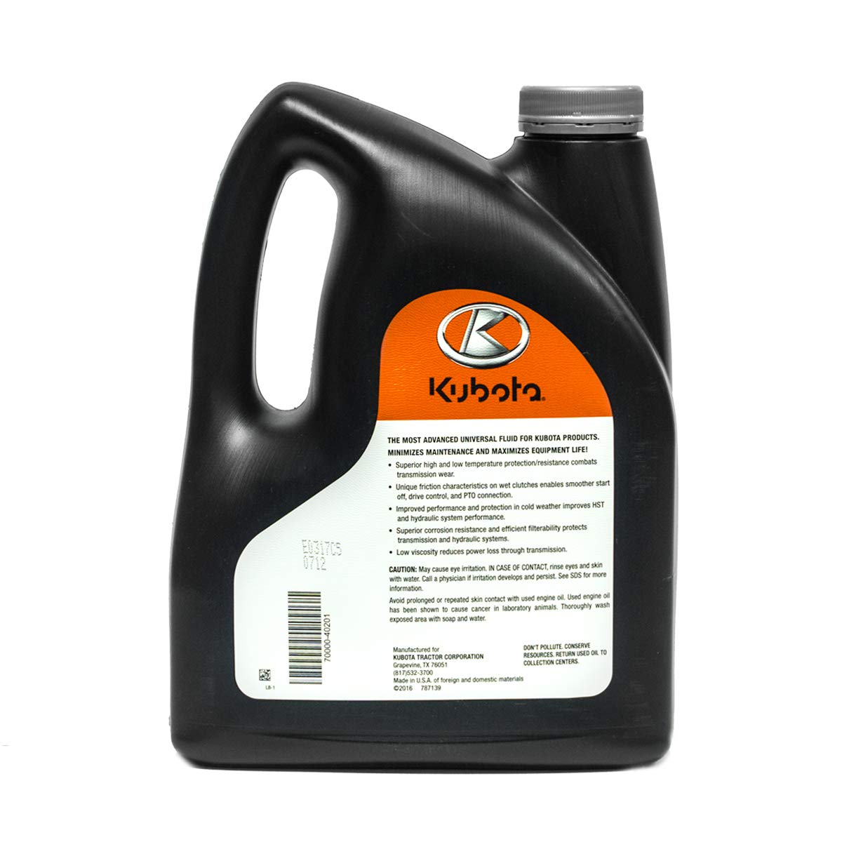Dognnak Kubota 1 Gallon Super Udt2 Trans-Hydraulic Fluid For Kubota Equipment Hydraulic Systems, Transmission, Differential, And