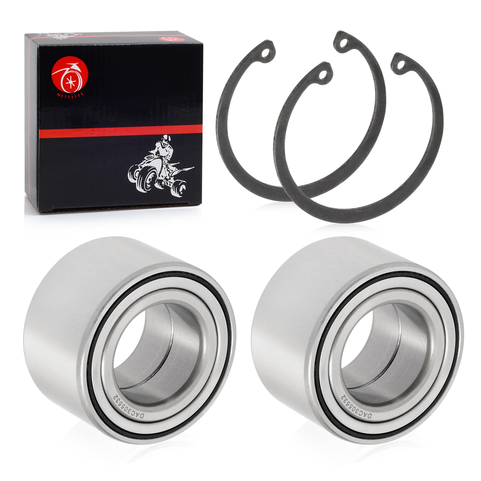 2pcs Heavy Duty Wheel Bearing + CIRCLIP Compatible with Arctic Cat ATV 250 300 350 366 400 425 450 500 650 700 1000 2005-2017 14