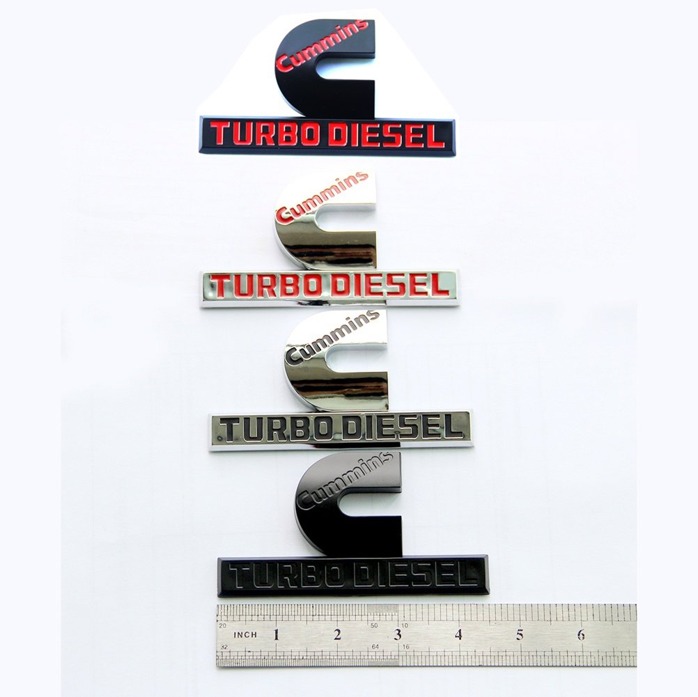 Yoaoo 2Pack Oem Black Cummins Turbo Emblem Badges Compatible With 2500 3500 Emblem Matte 4.5'' By 2.9'' Inches
