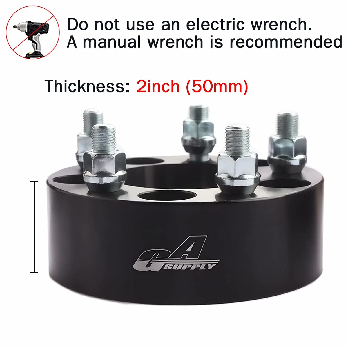 Gasupply 5X4.5 Wheel Spacers 2 Inch, 4Pcs 5X114.3 Wheel Spacers 50Mm Thick 82.5Mm Hub Bore 1/2-20 Studs, Compatible With Ford Ex
