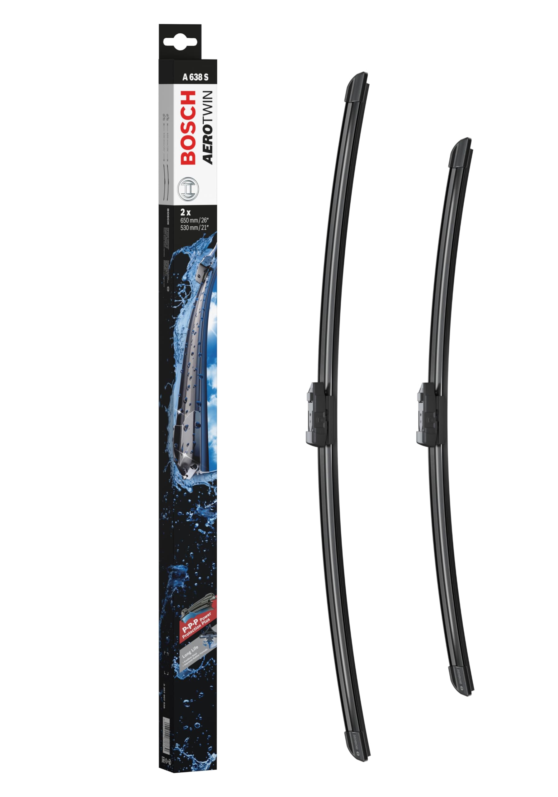 Bosch 3397007638 Aerotwin Oe Replacement Wiper Blades Driver & Passenger Side - Set Of 2 (26'' & 21'') Top Lock 16Mm