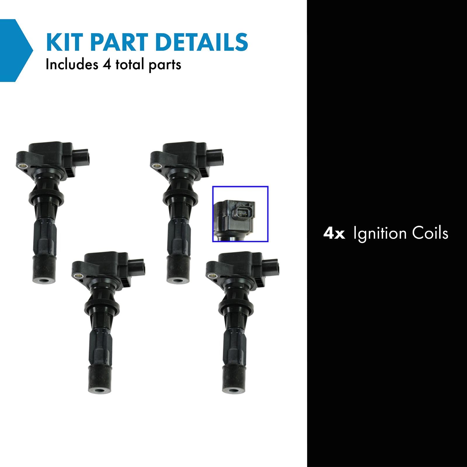 Trq Ignition Coil Set Compatible With 2006-2009 Ford Fusion Mercury Milan