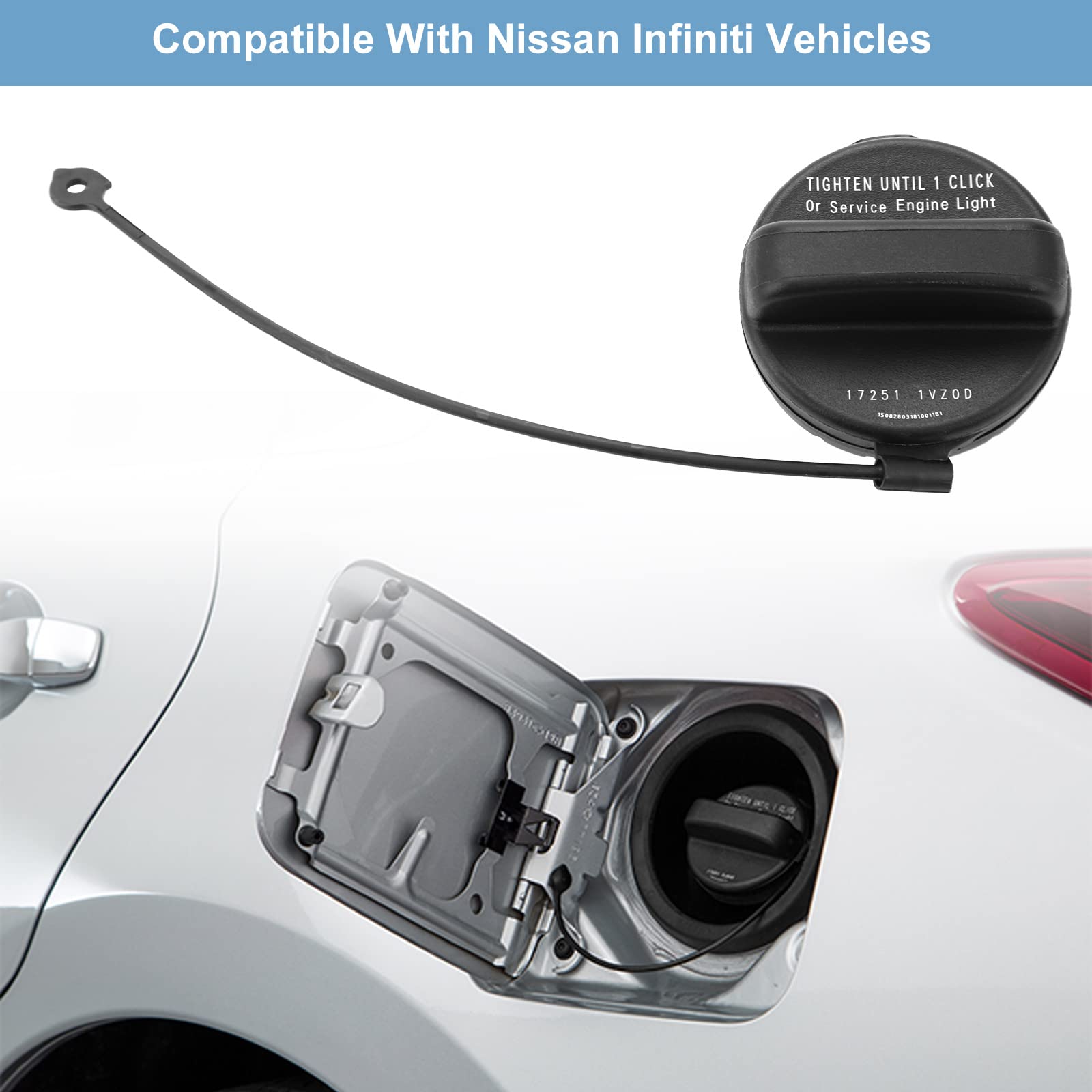 ONER Fuel Tank Filler Cap - Gas Cap for Nissan Infiniti 2013-2018 Altima, 2011-2020 Frontier, 2015-2020 Murano, Replace #