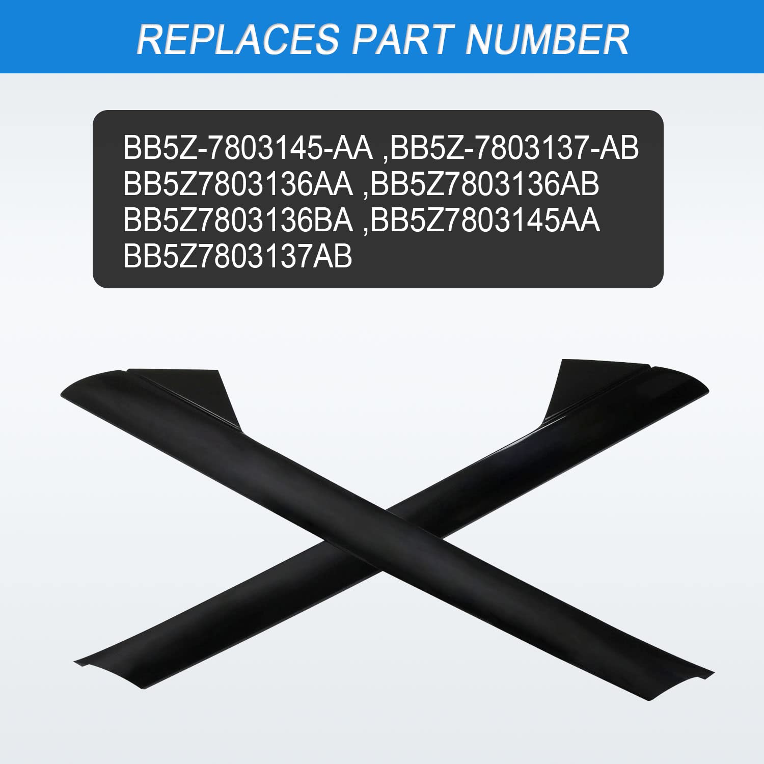 Carmocar A-Pillar Front Molding Windshield Outer Trim Replacement For 2011-2019 Ford Explorer 4 Door Utility (Left & Right) Repl