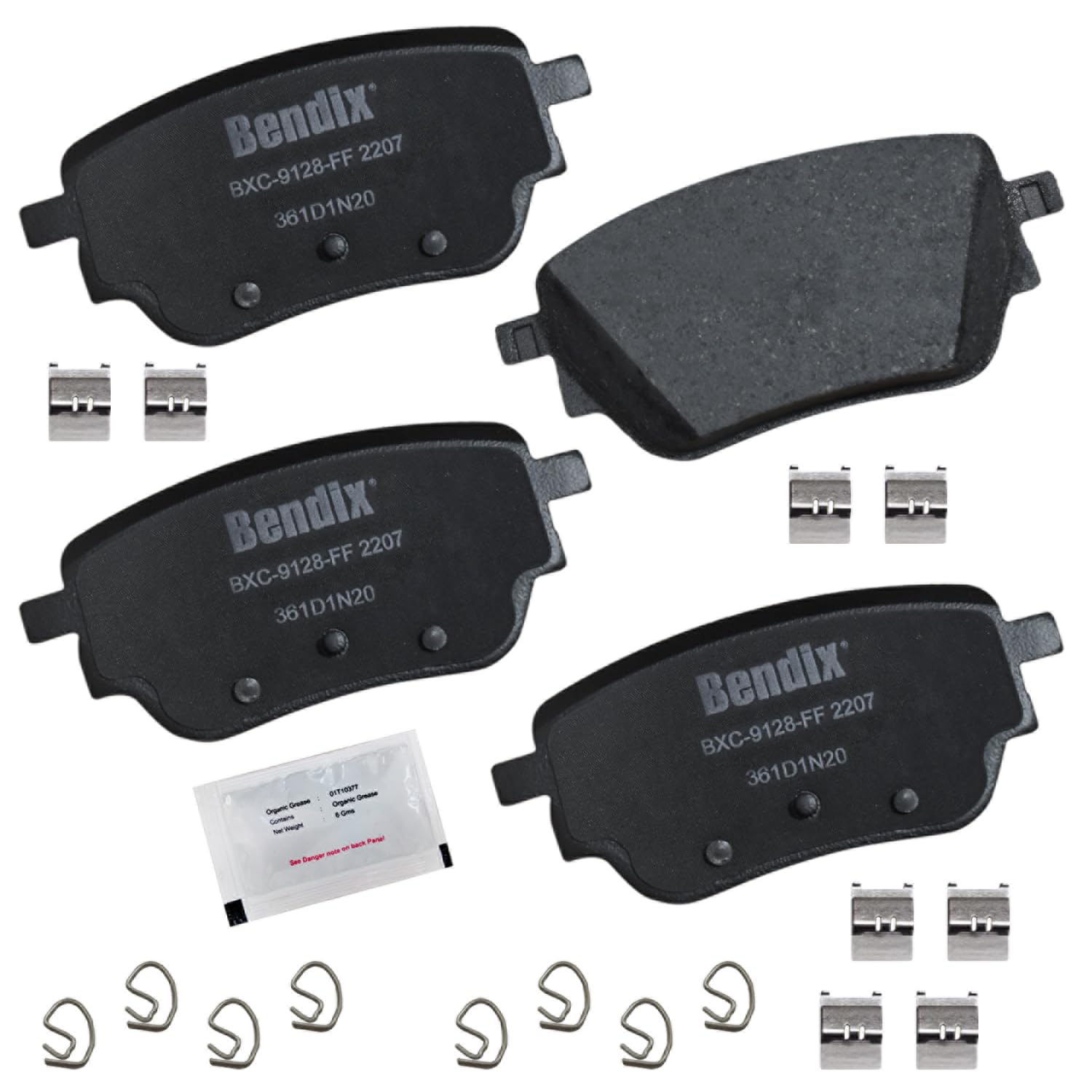 Bendix Priority1 Cfc2207 Ceramic Rear Brake Pads For Mercedes-Benz A200 2020, A220 2021-2019, Cla200 2020-2019, Cla250 2021-2020