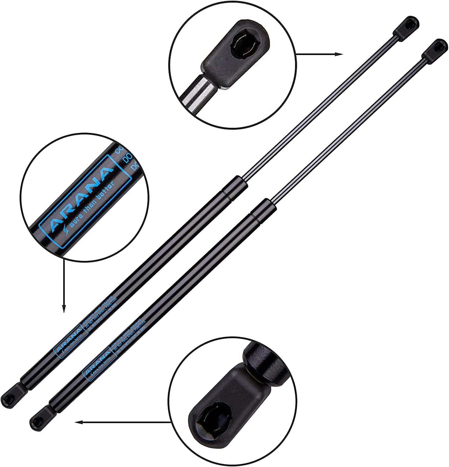 Arana Se230P200 23'' Gas Struts - 200Lb Prop Springs Shocks For Heavy Rv, Trailer & Tonneau Cover, 2Pcs