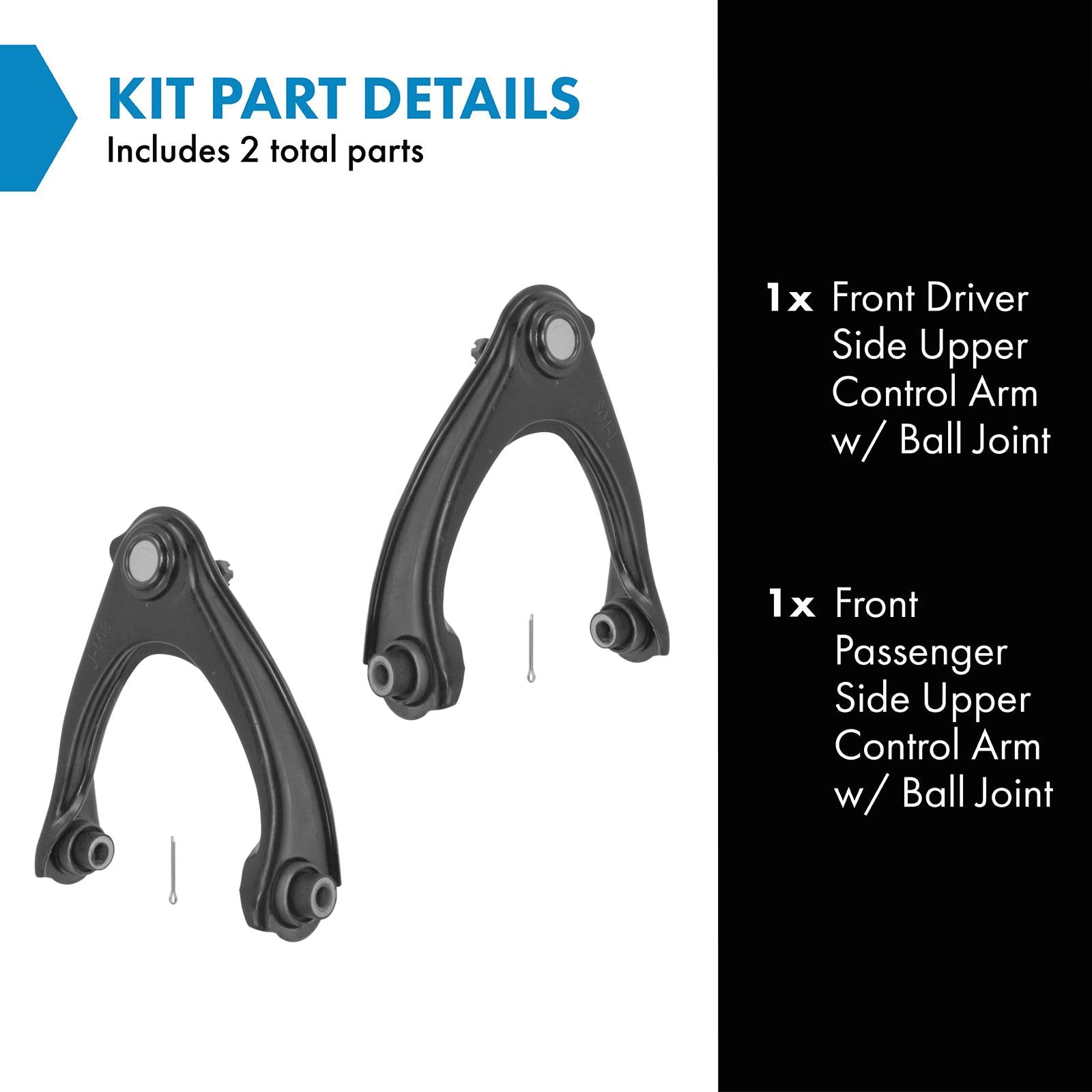 Trq Front Upper Control Arm With Ball Joint Set Compatible With 1996-2000 Honda Civic