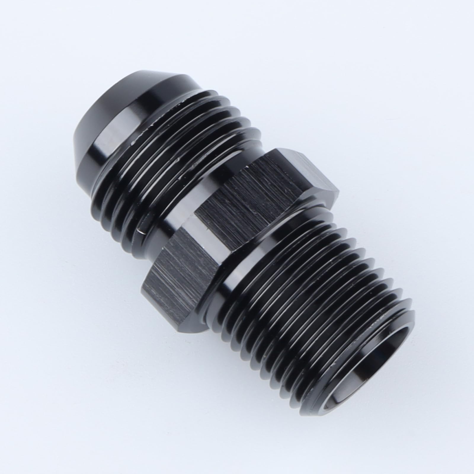 Ac Performance Male 3/8'' Npt To -8 An Flare Adapter Straight Aluminum Black