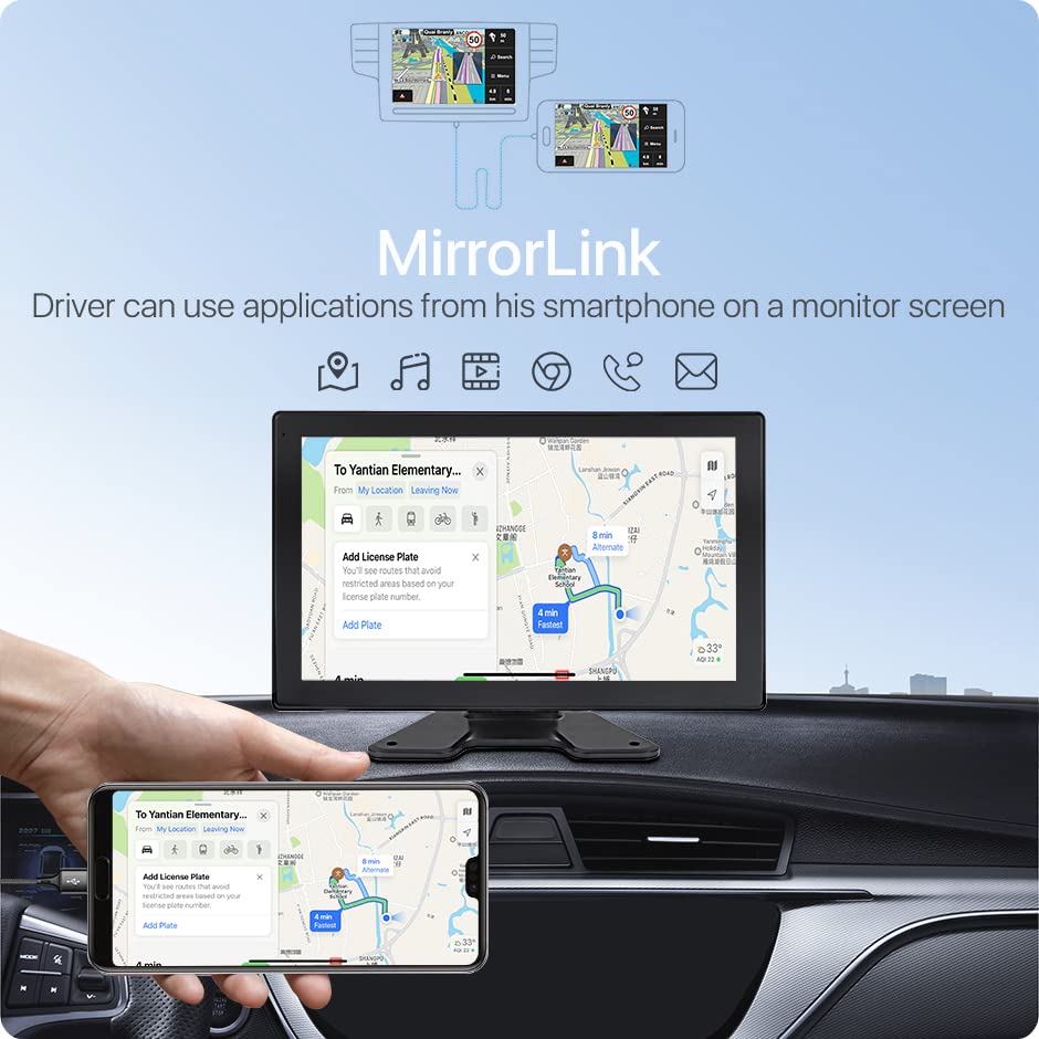 Eversecu 4K Car Backup Cameras System With 10.1'' Touch Screen Quad Display Monitor & 4Pcs 1080P Backup Ahd Cameras, Mp5 Player,