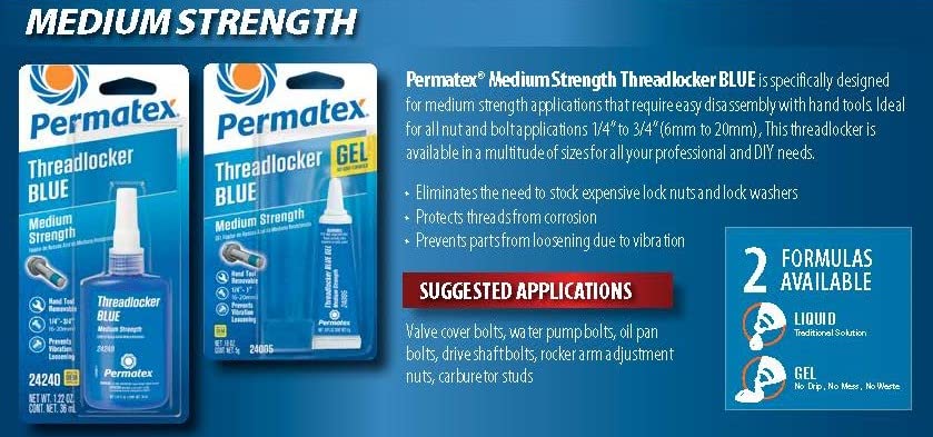 Permatex Threadlocker Blue Gel 10 Gram
