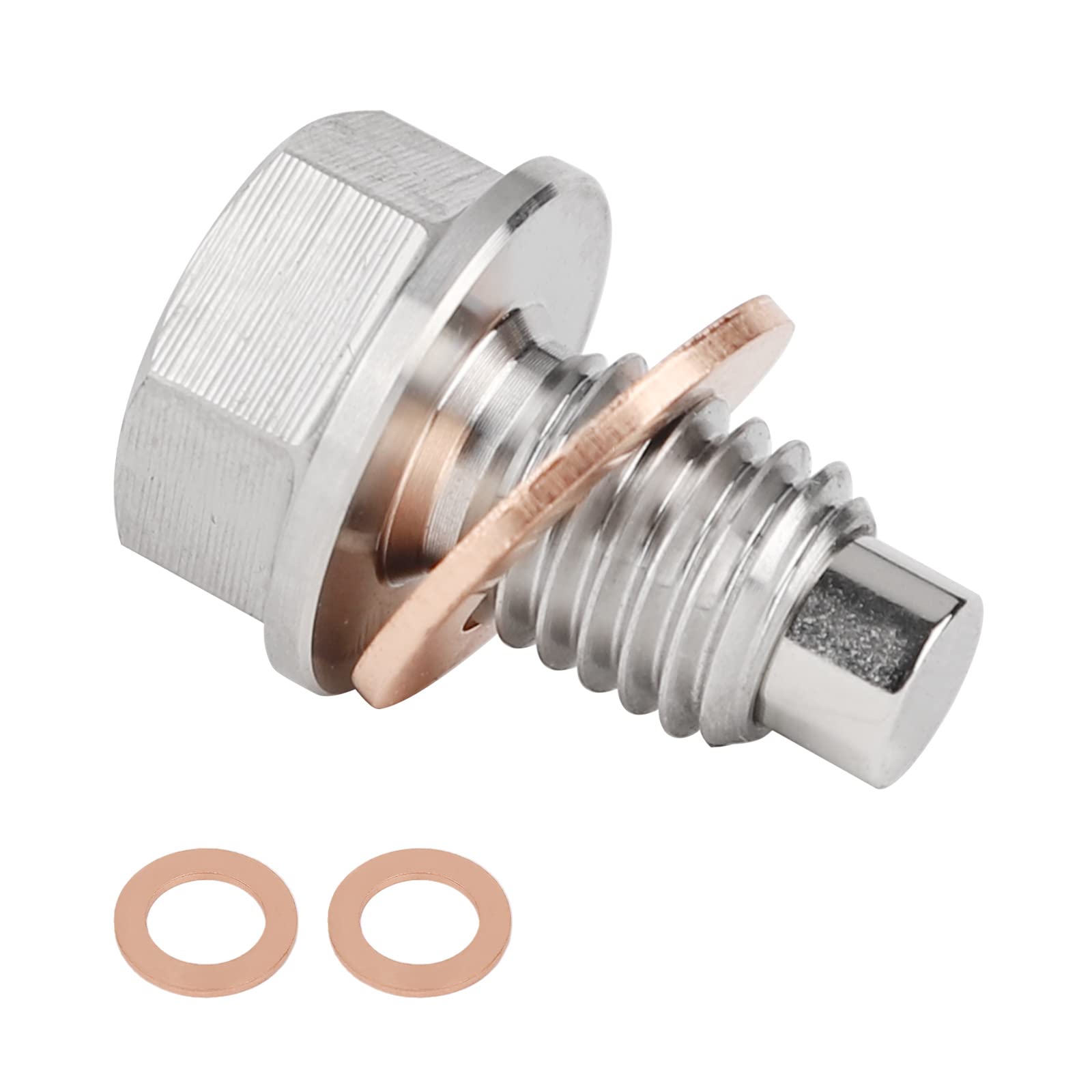 M12 x 1.75 Oil Drain Plug, Stainless Steel Magnetic Oil Drain Plug with Neodymium Magnet Fits for Chevy GMC Jeep Buick Cadillac 