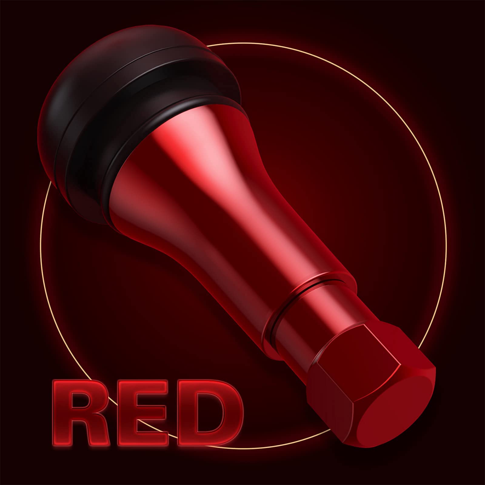 Ckauto Tr413Ac Red Chrome Rubber Snap-In Tire Valve Stems (5 Pack)