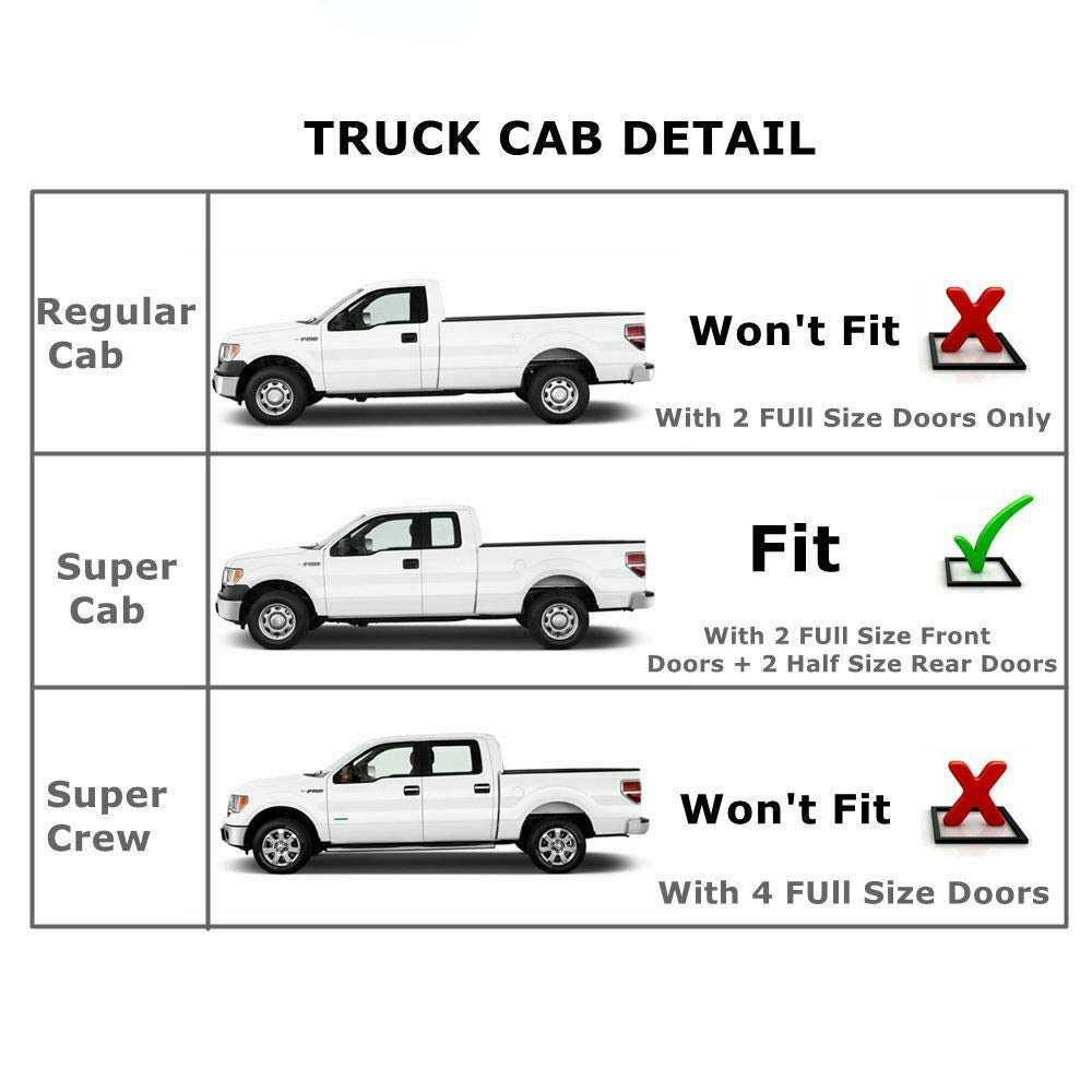Gldifa Wind Deflector Compatible With 1997-2003 Ford F150 97-99 F250 Light Duty Super/Extended Cab Sun Rain Guards Window Visors