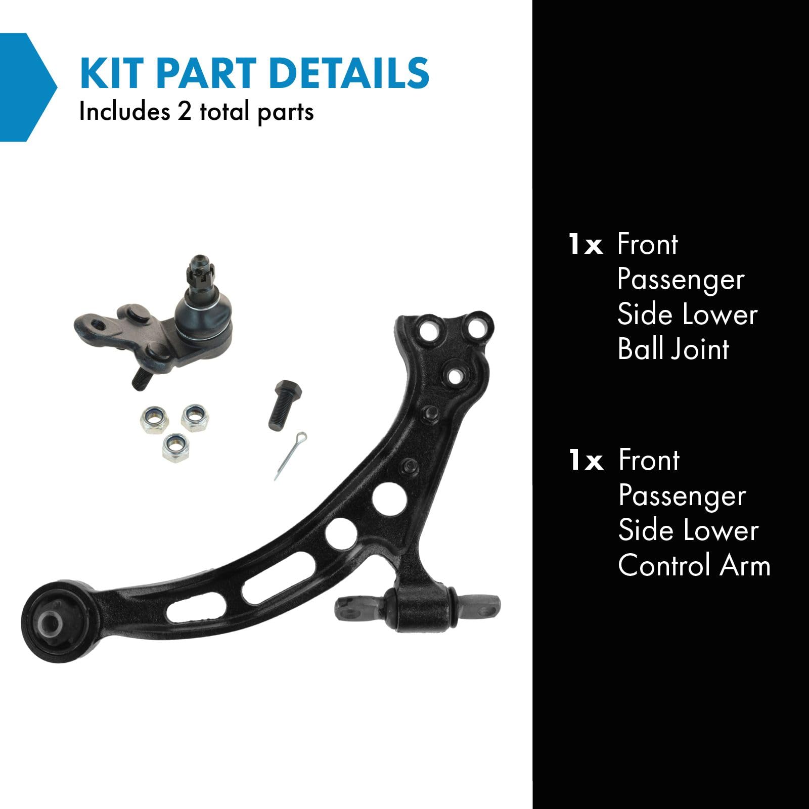 Trq Front Right Lower Control Arm With Ball Joint Passenger Side Compatible With 1992-2001 Lexus Es300 1999-2003 Rx300 1995-1997