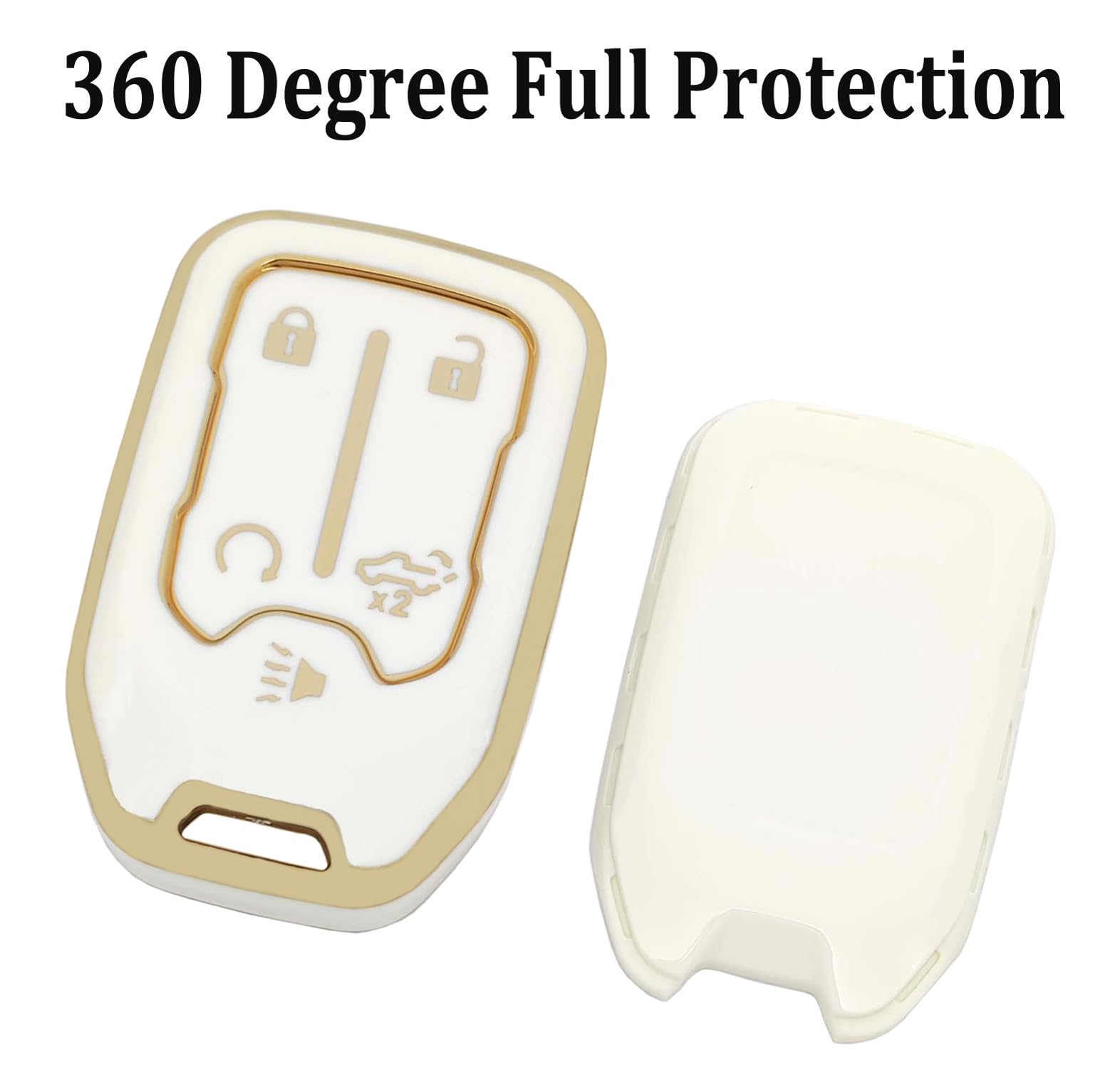 Arruweer Key Fob Cover For Chevy 2023-2019 Chevrolet Silverado Gmc Sierra 1500 2500Hd 3500Hd Key Fob Accessories With Keychain