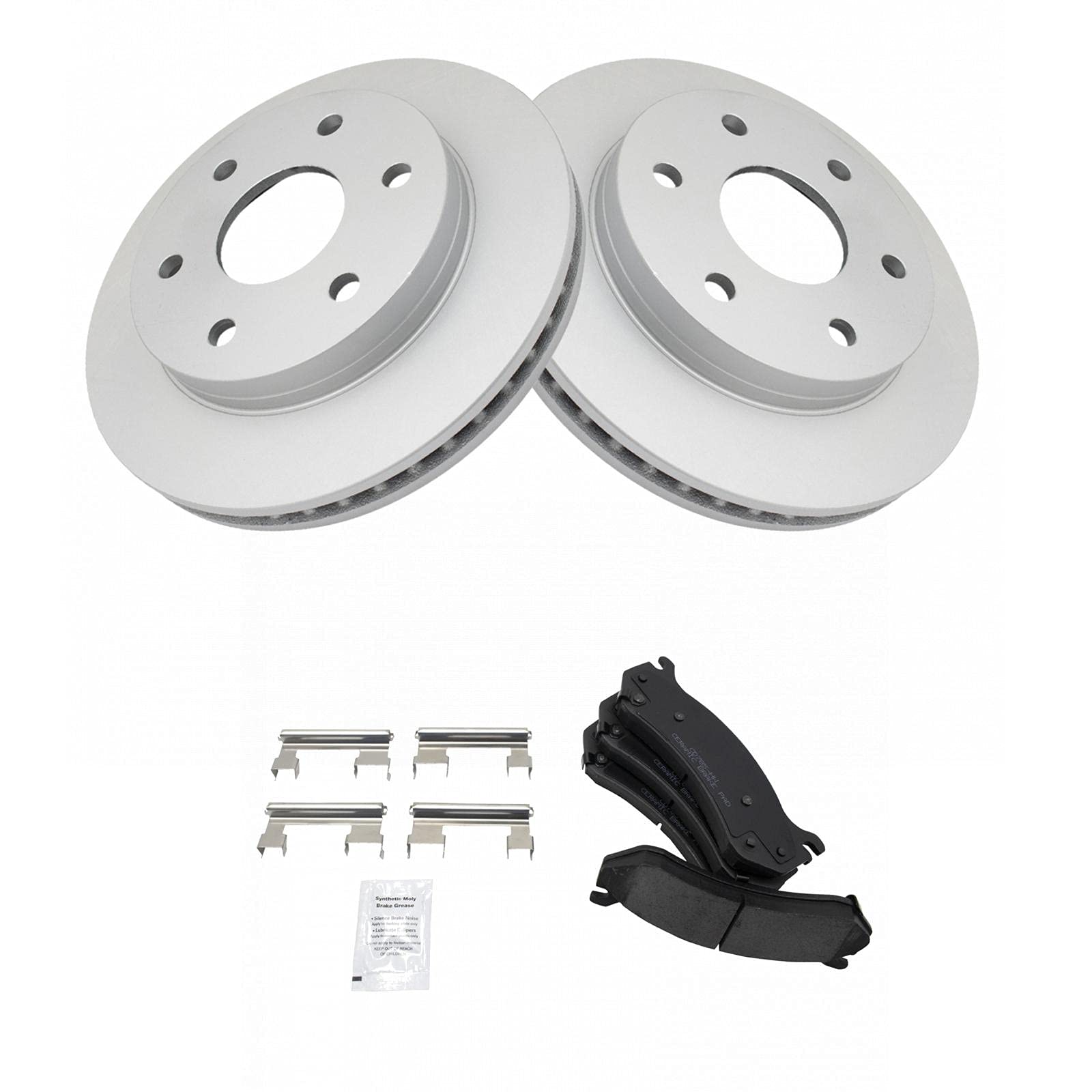 Trq Front Ceramic Brake Pads & G-Coated Rotors Kit For Gm Truck Suv New