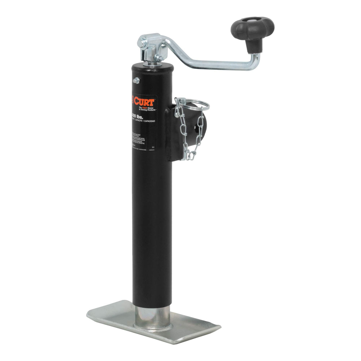 Curt 28320 Weld-On Pipe-Mount Swivel Trailer Jack, 2,000 Lbs. 10-3/4 Inches Vertical Travel