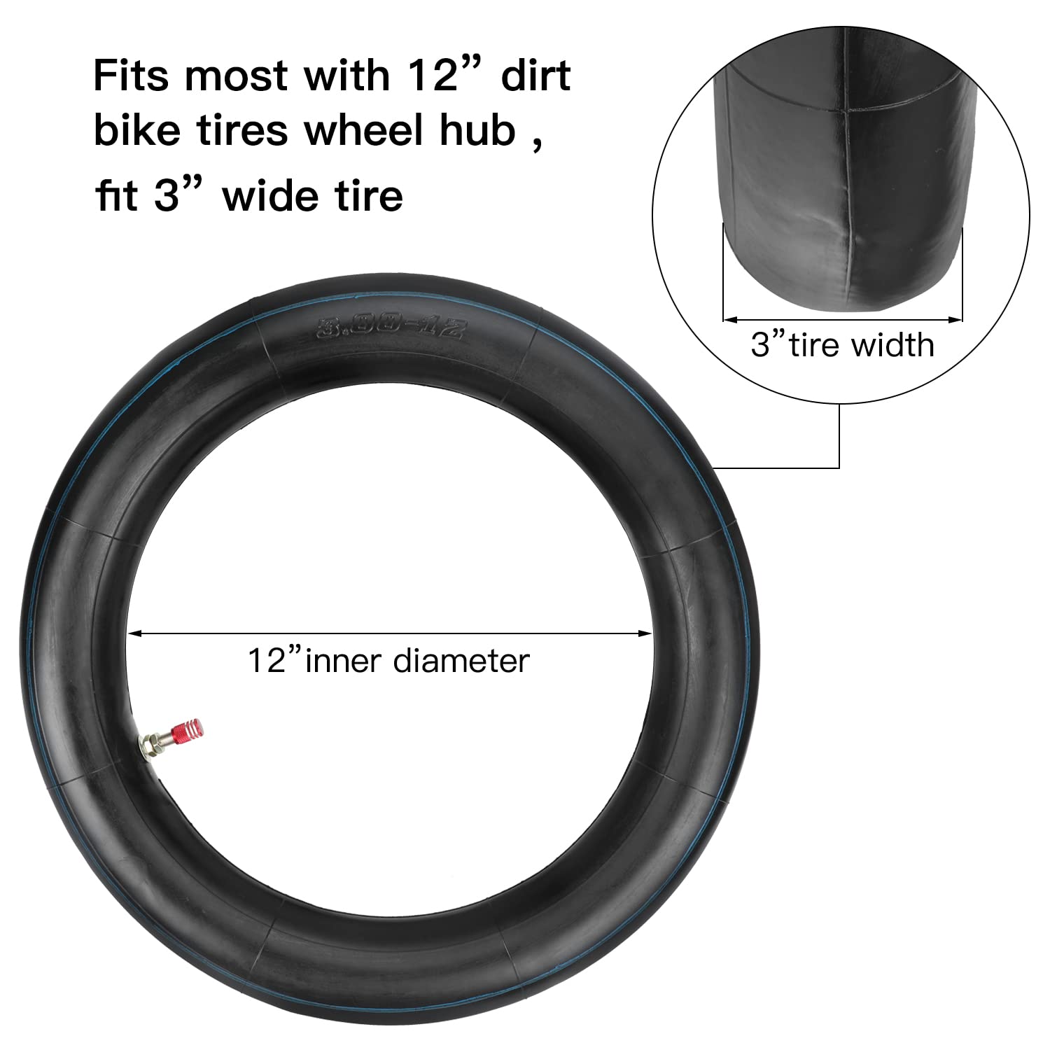 Grehua 2.75 3.00-12 80/100-12 Inch Rear Inner Tube For Ssr 110Cc 125Cc 90Cc Klx110 Pw80 Ttr90 Ttr110 Xr50 Xr70 Crf50 Crf70 Crf11