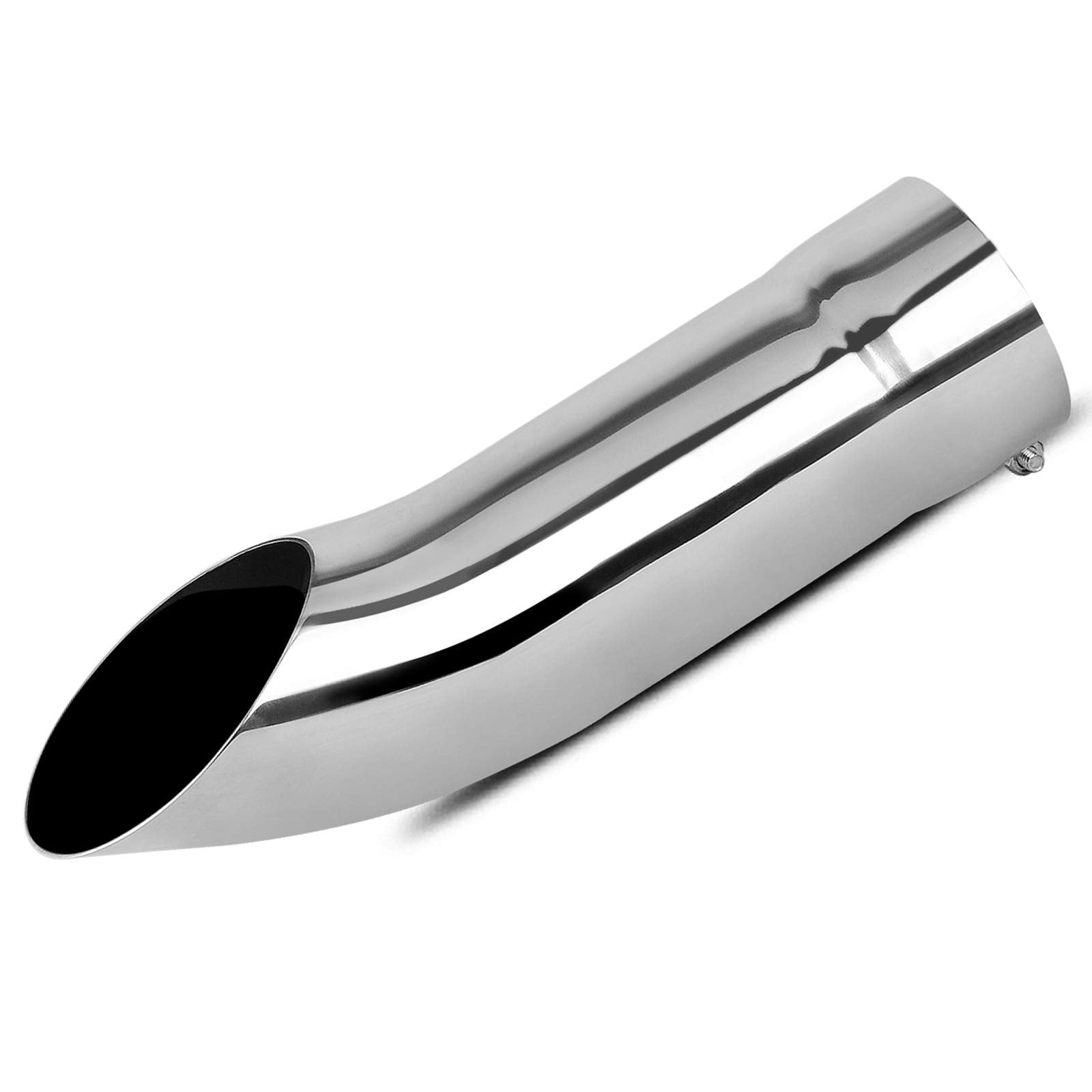 Autosaver88 4 Inch Inlet Exhaust Tip, 4 Inlet 4 Outlet 15 Overall Length Stainless Steel Turn Down Tailpipe Chrome-Plated Exhaust Tips