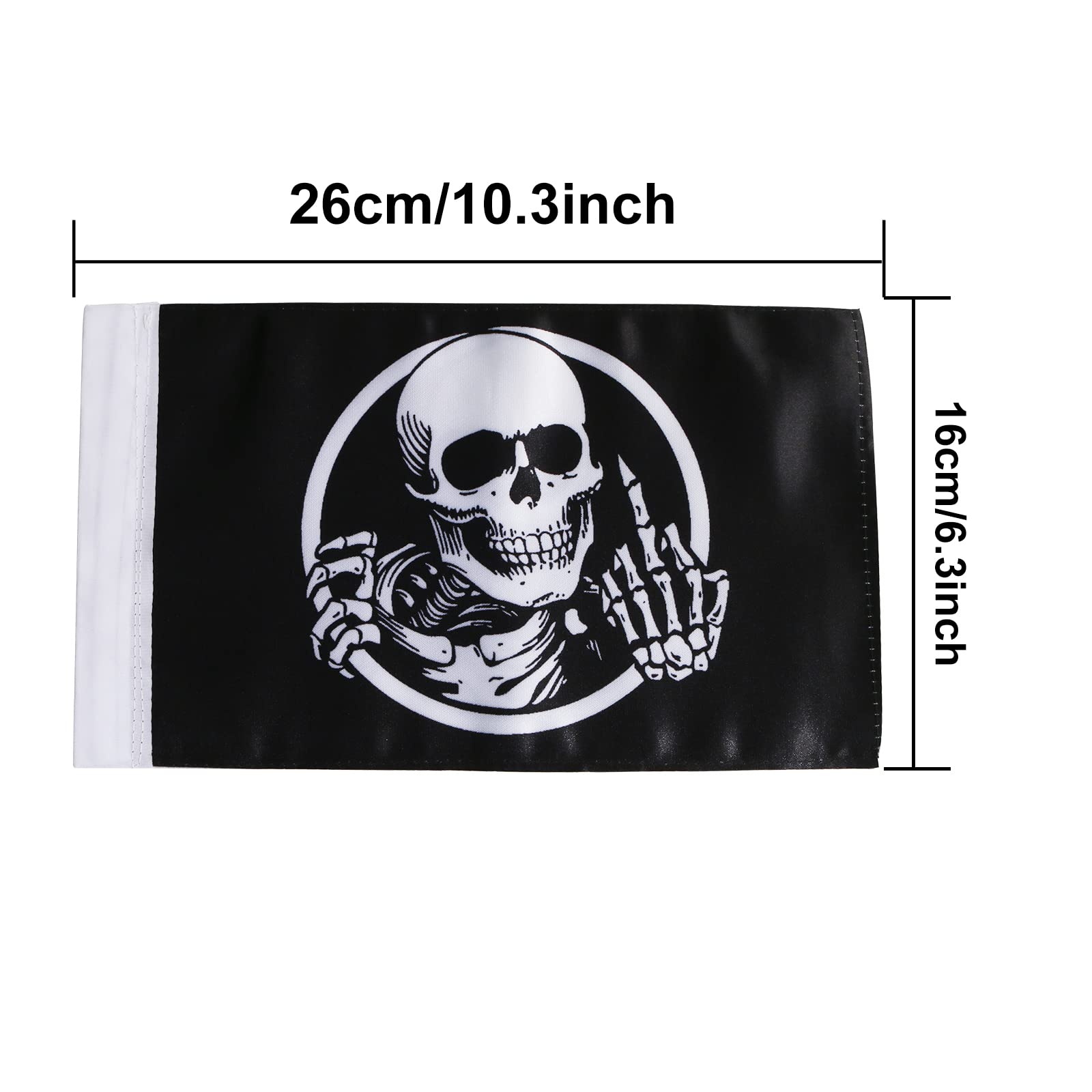 Pirate American Flag Bandana Crossbones Skull 6x 9'' Flags, Motorcycle Flag with 4/5'' Sleeve For 3/8'' Flag Mount Poles For Har