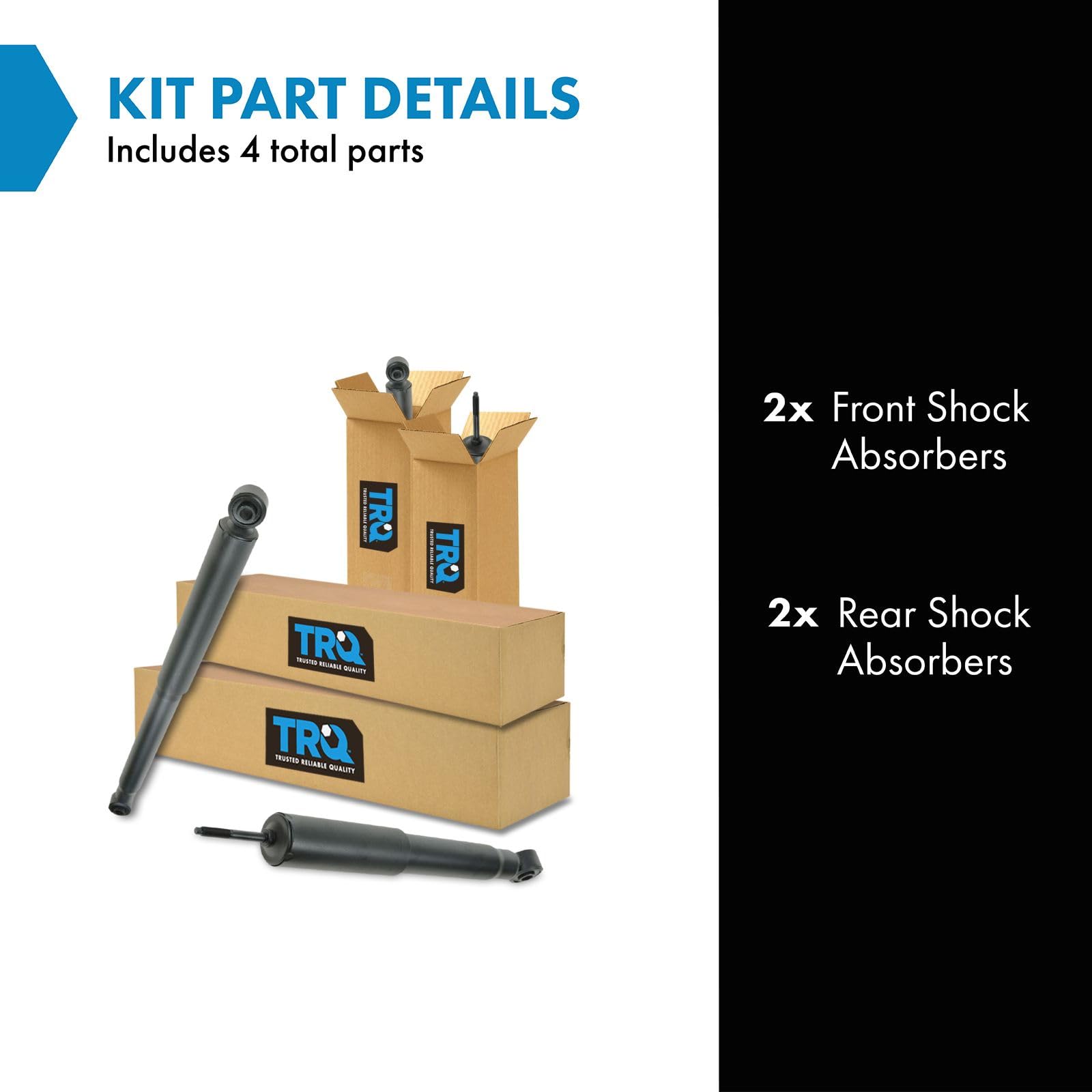 Trq Shock Absorber Front & Rear Kit Set Of 4 For Chevy Gmc Pickup Suv