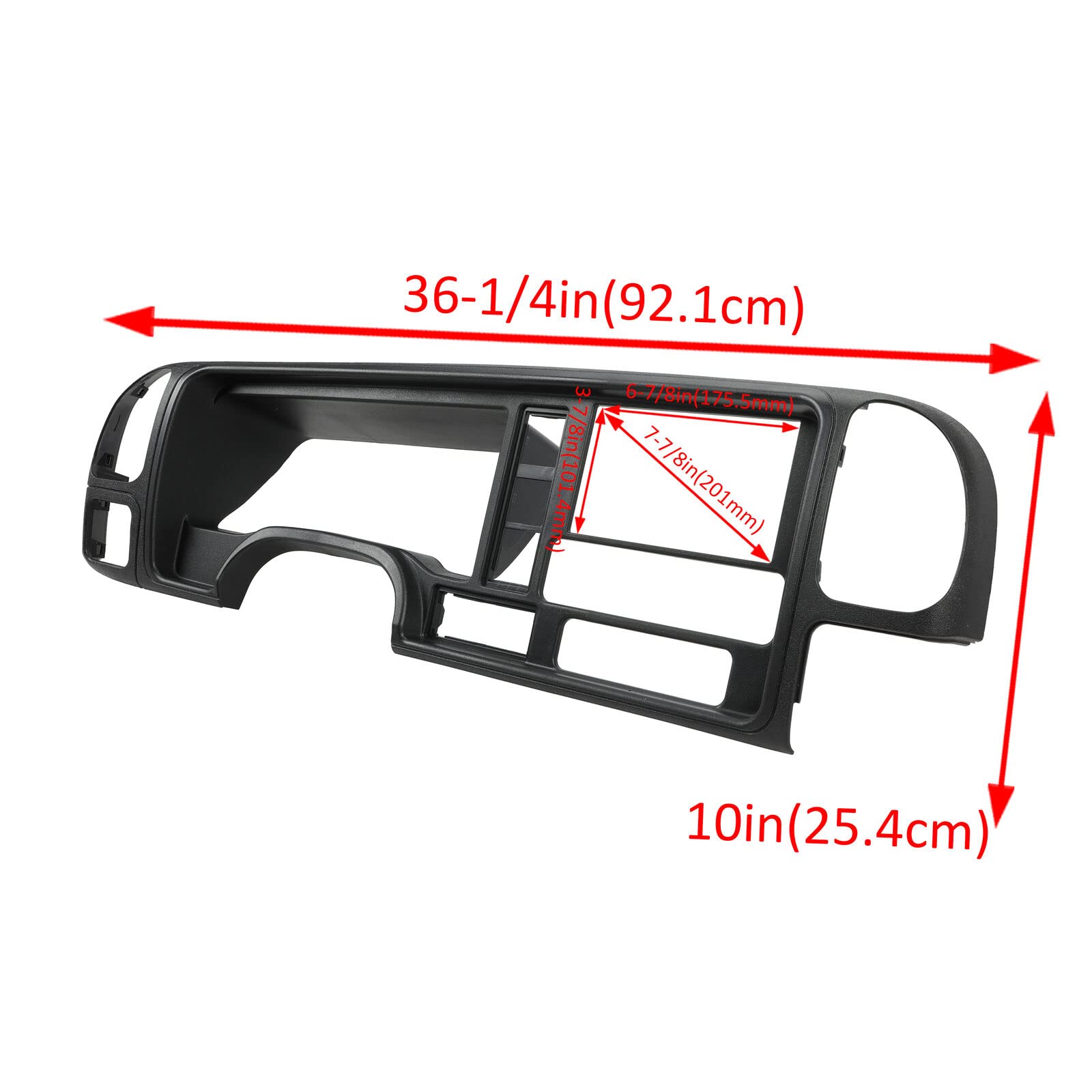 Hecasa Double Din Dash Panel Kit Compatible With 1995-2002 Gmc Suv/Truck Black W/Harness Car Radio Stereo