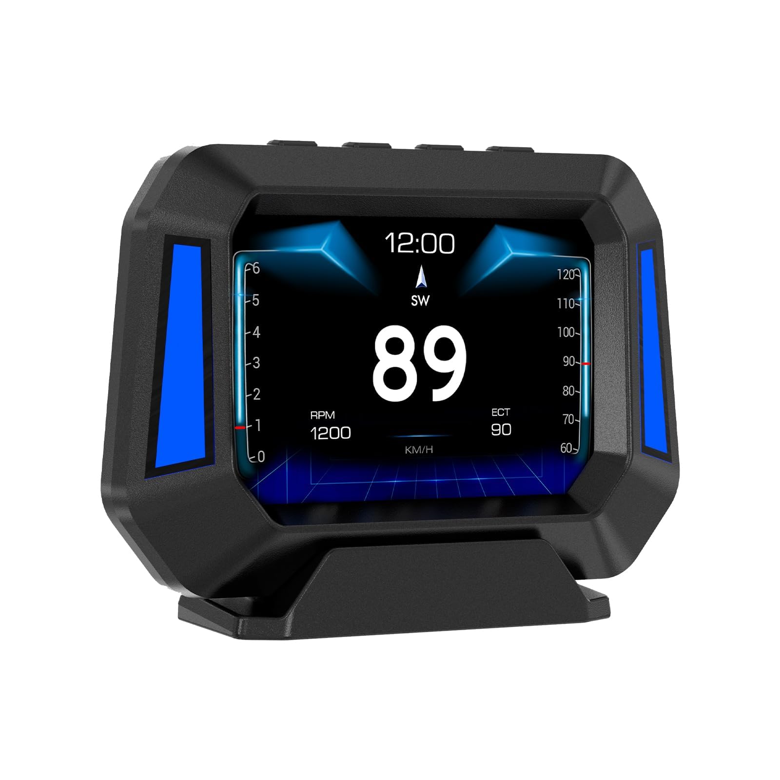 AZIJYV Obd2 Gauge Display P21, Heads Up Display for Cars, Displaying Multiple Functions, Speedometer, Slope Meter, Digital Speed