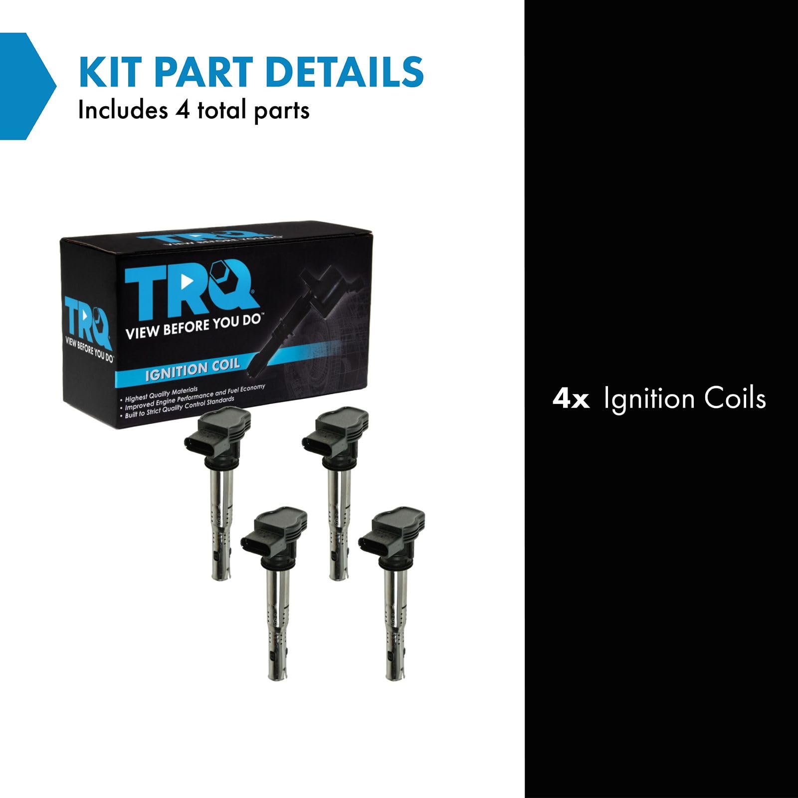 Trq Ignition Coil Set Compatible With 05-18 Audi 06-17 Volkswagen