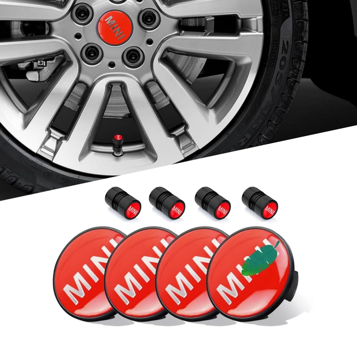 4PCS Car Wheel Center Cap 54mm Red Compatible with Mini Cooper Clubman Countryman Paceman Wheel Center Covers