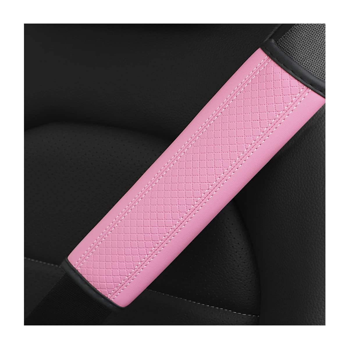 Zipelo 2Pcs Car Seat Belt Cover, Soft Shoulder Strap Covers Harness Pads, Safety Leather Seatbelt Comfort Driving Cushion Protect Your Neck And Shoulder Universal For Car, Truck, Suv (Pink)
