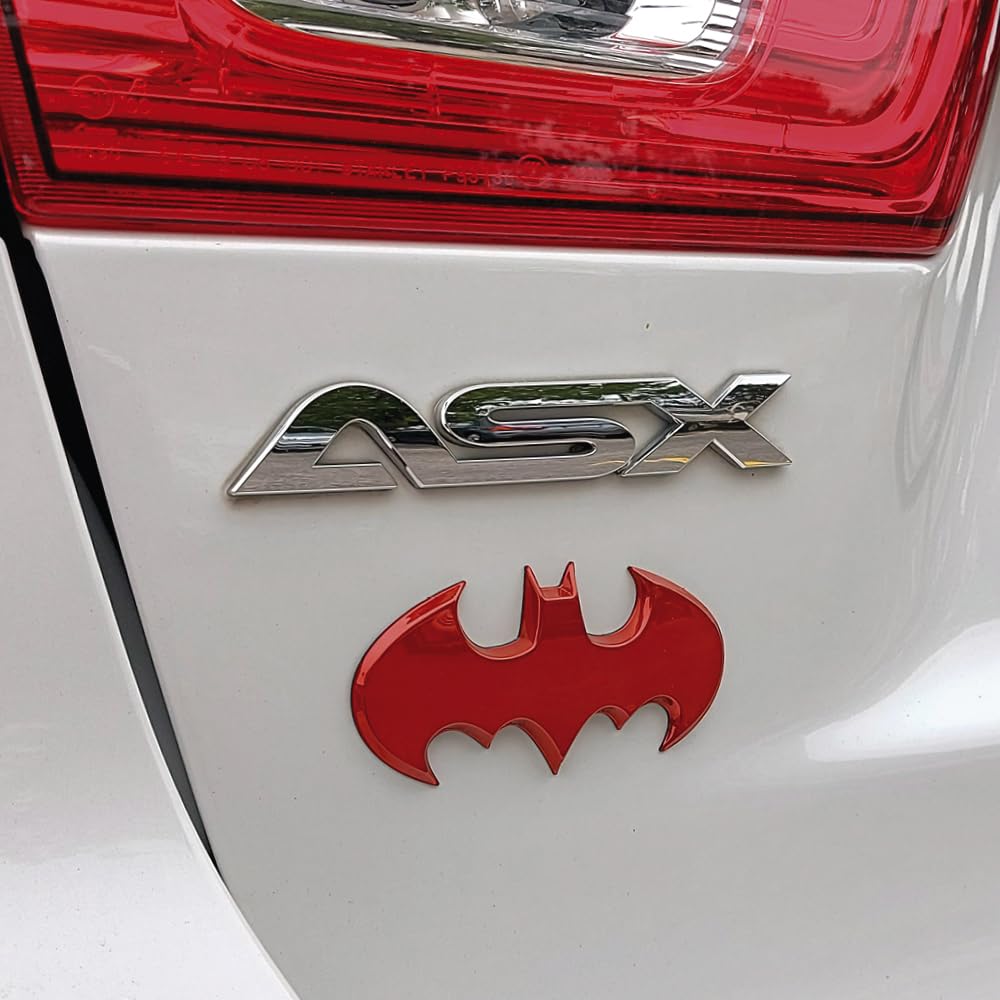 Fan Emblems Batman 3D Car Badge - 1989 Batwing Logo (Red Chrome: 3.8 X 1.8 X 0.2 Inches)