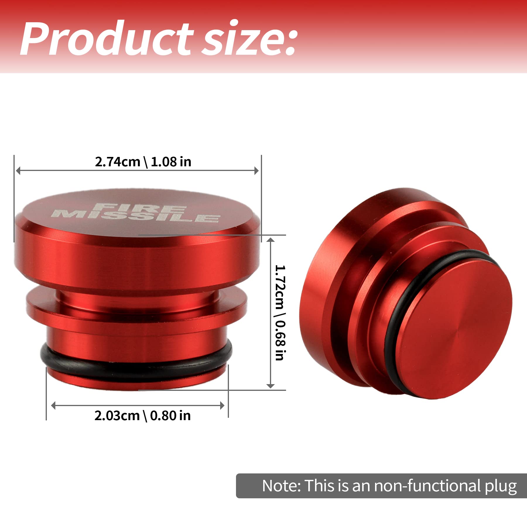 Uyye Cigarette Lighter Plug Billet Aluminum Dustproof Plug,Fire Missile Button,Car Interior Accessories Fits Most Automotive Veh