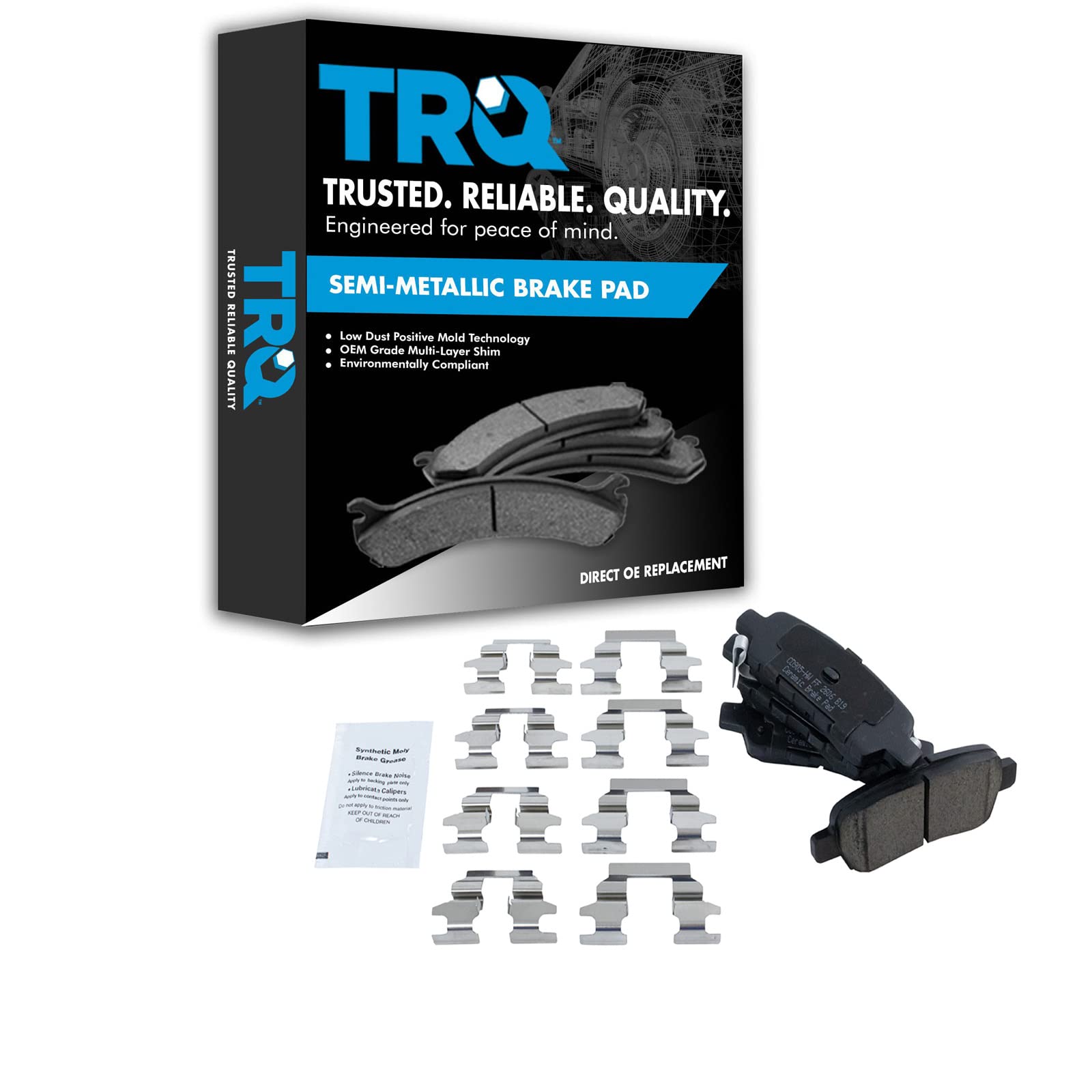 TRQ Rear Posi Ceramic Brake Pad Kit Set for Altima Maxima G35 FX45