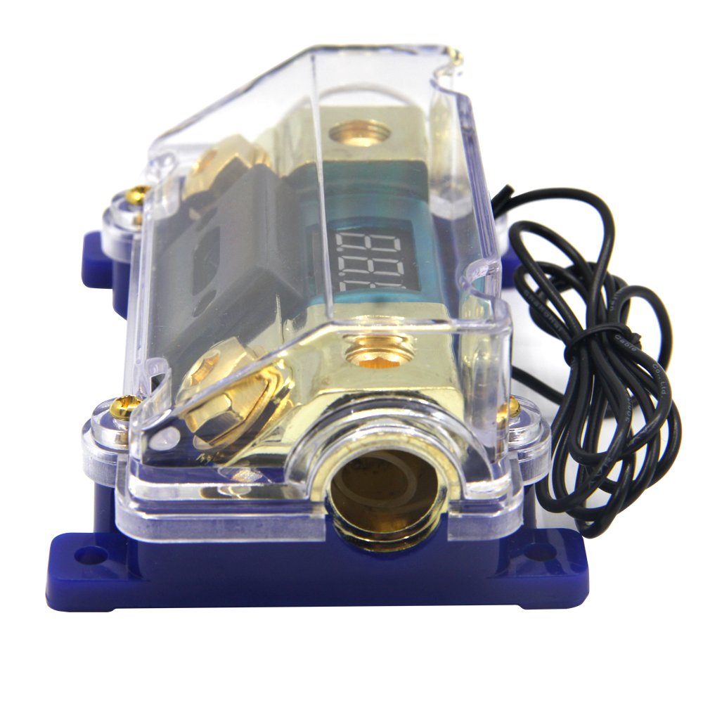 ZOOKOTO 150A Digital Circuit Breaker,Car Stereo Audio Led Display Digital Voltage Inline ANL Fuse Holder 0 2 4 Gauge in Out with