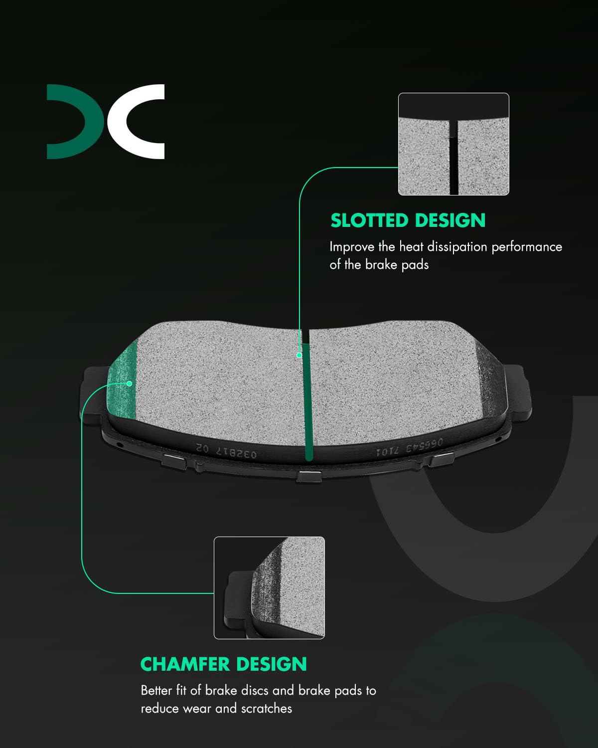 Scitoo D1521 Front Ceramic Brake Pads Sets Fit For Acura Rdx 2019,For Honda Crosstour 2012-2015,For Honda Odyssey 2011-2017
